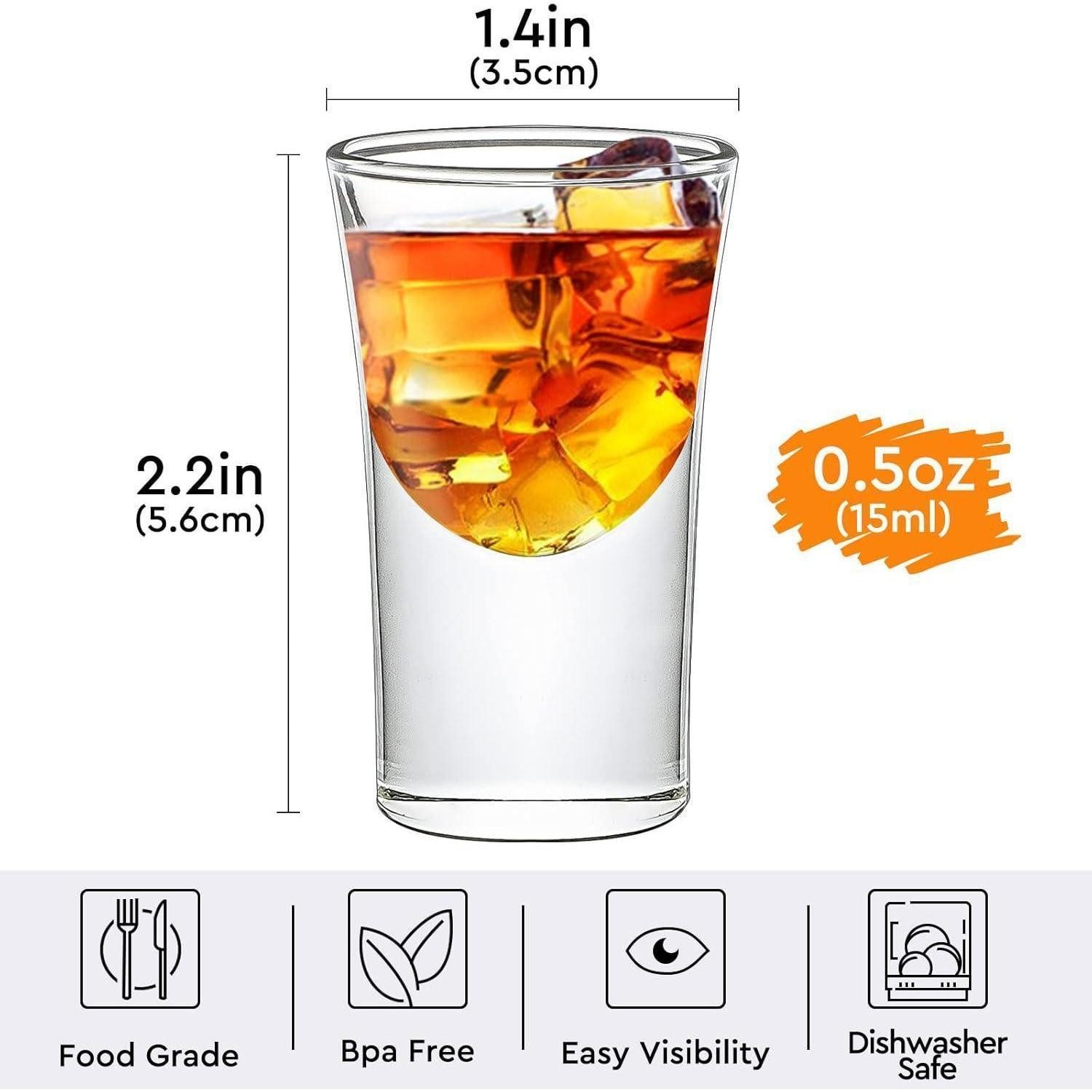 LuxusKollektion Schnapsglas Schnapsgläser-Set 6 Stück 15ml Kristall klar schwerer Boden Cocktail