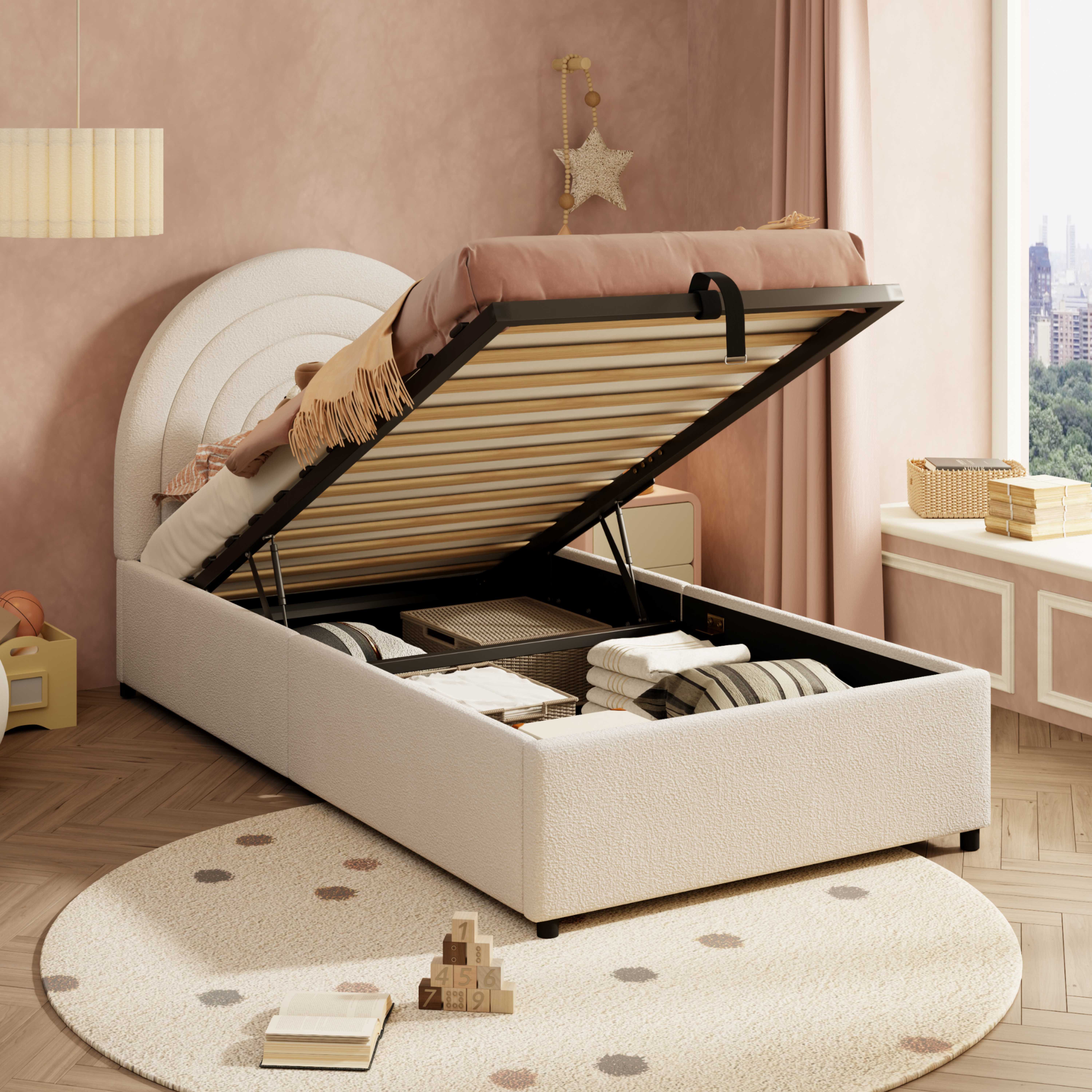 BlingBin Einzelbett Polsterbett (1-tlg., Kinderbett 90x200 günstig online kaufen