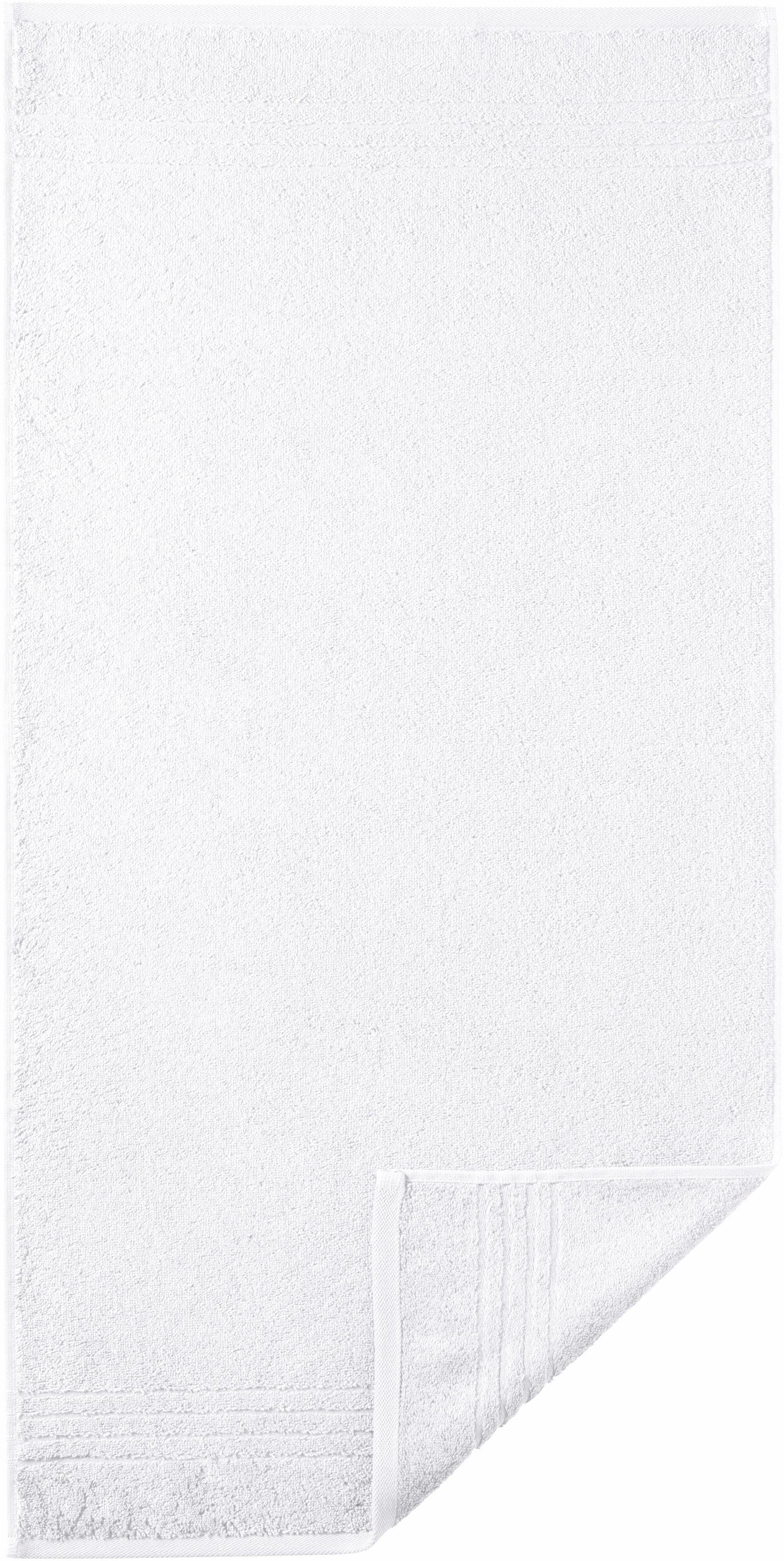 Egeria Handtuch Madison, Walkfrottee (1-St), Uni-Programm mit Streifenbordüre, reine Baumwolle weiß