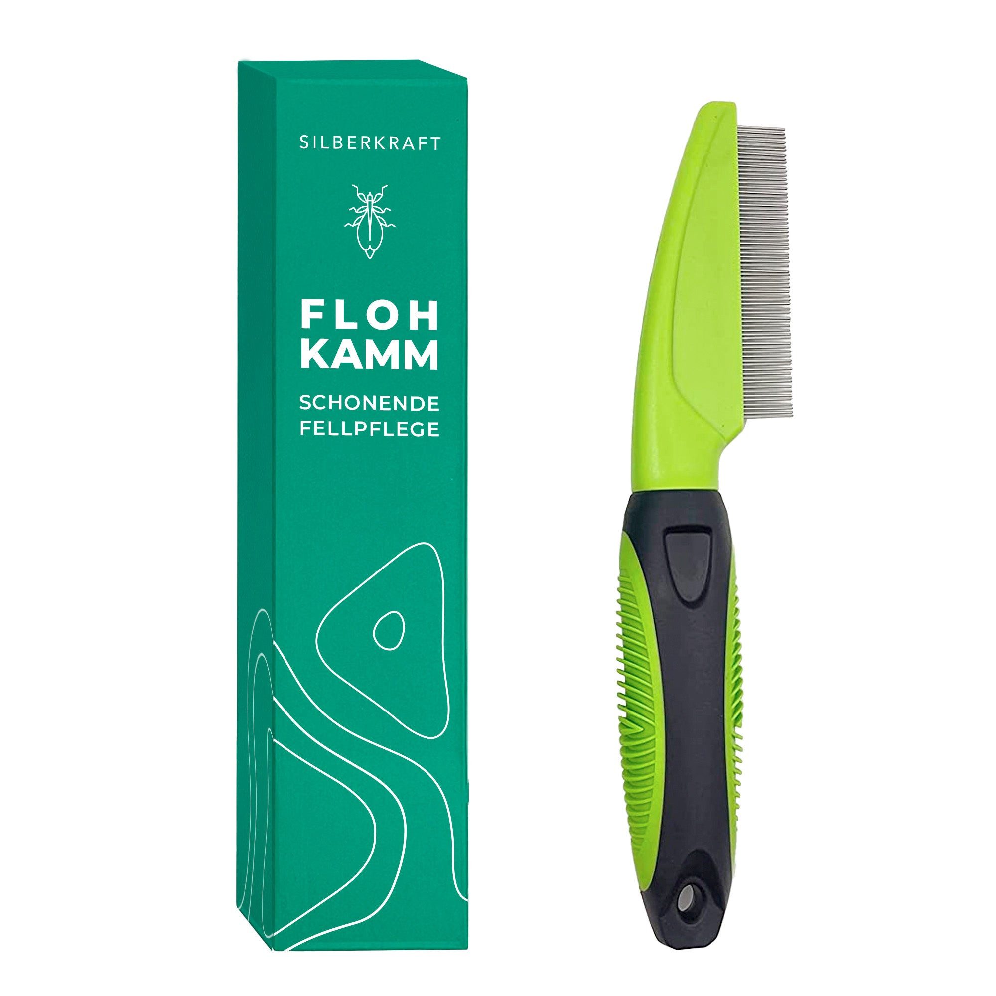 Silberkraft Fellpflege Silberkraft Flohkamm Hund & Katze - Effektive Flohbekämpfung, 1 ml, (1 Flohkamm – Entfilzen & Entfernen von Flöhen bei Hund & Katze, 1-St., Flohkamm für kurzes & langes Fell – Gegen Flöhe & Verfilzungen), Flohkamm für Hunde & Katzen – Sanft bei Flöhen, Filz & Läusen