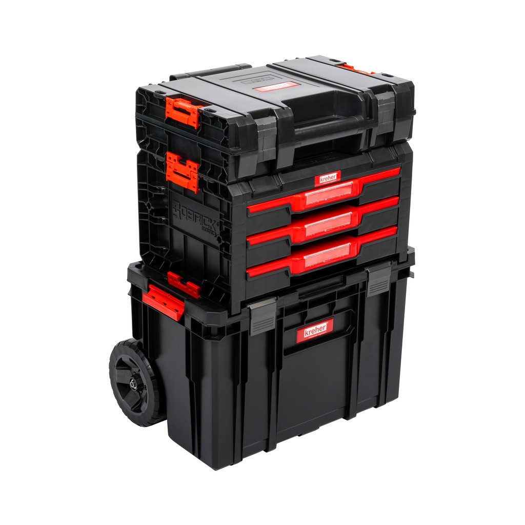 Kreher Werkstattwagen Q-Brick mobiler Alleskönner in verschiedenen Ausführungen (wählbar), Set 11, Robust, Bruchsicher, Rollbar, Erweiterbar, Einfache Bedienung