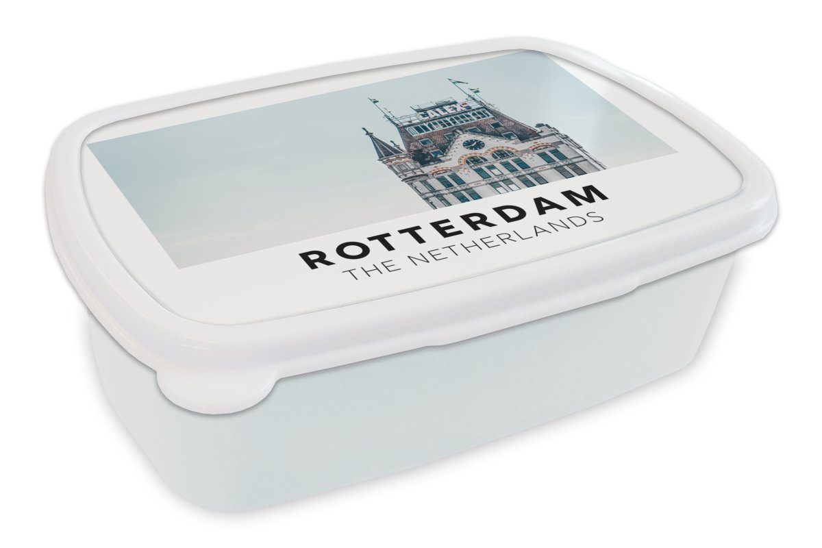 Mädchen (2-tlg), MuchoWow und Lunchbox Startseite, Niederlande Jungs - für Brotdose, und Kinder Brotbox Rotterdam weiß - für Kunststoff, Erwachsene,