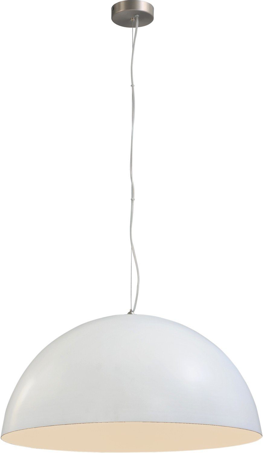 Licht-Erlebnisse Pendelleuchte LARINO, ohne Leuchtmittel, Hängelampe Weiß E27 Ø 60 cm Metall Industrial Hängeleuchte Esstisch