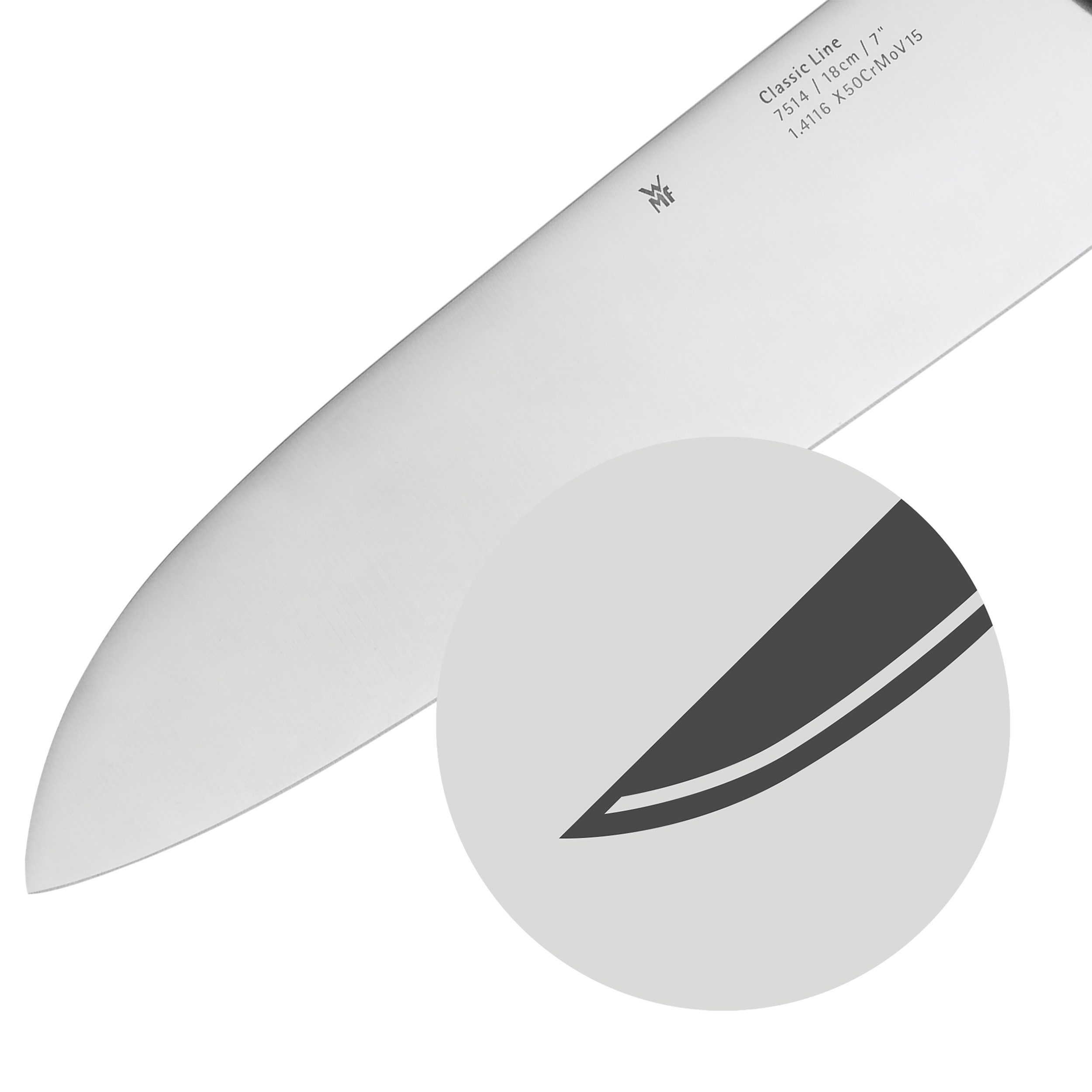 WMF Santokumesser Classic Line, langlebiger Spezialklingenstahl, ergonomische, genietete Griffe