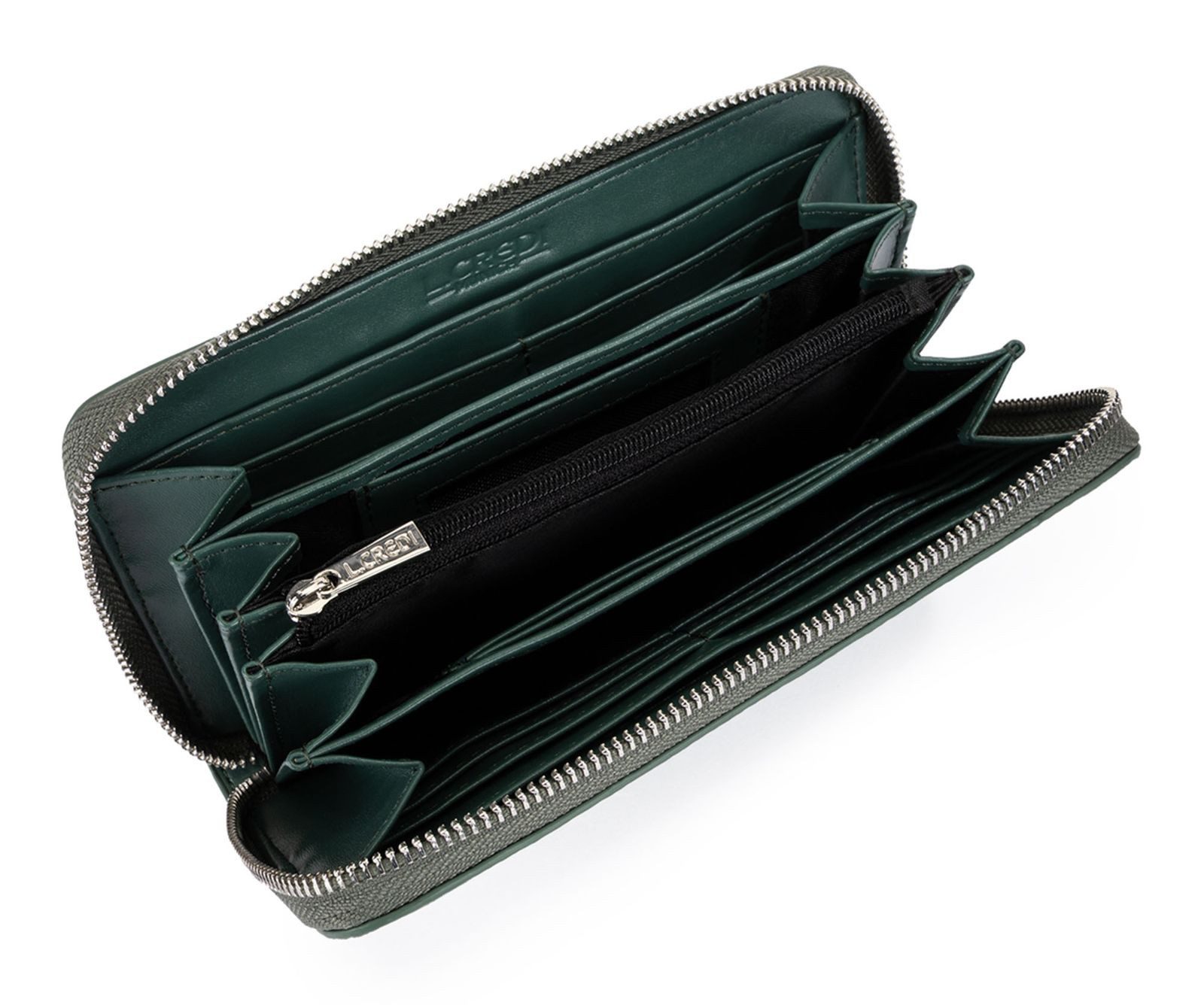 L. CREDI Geldbörse Zip Around Wallet, mit RFID-Blocker Schutz