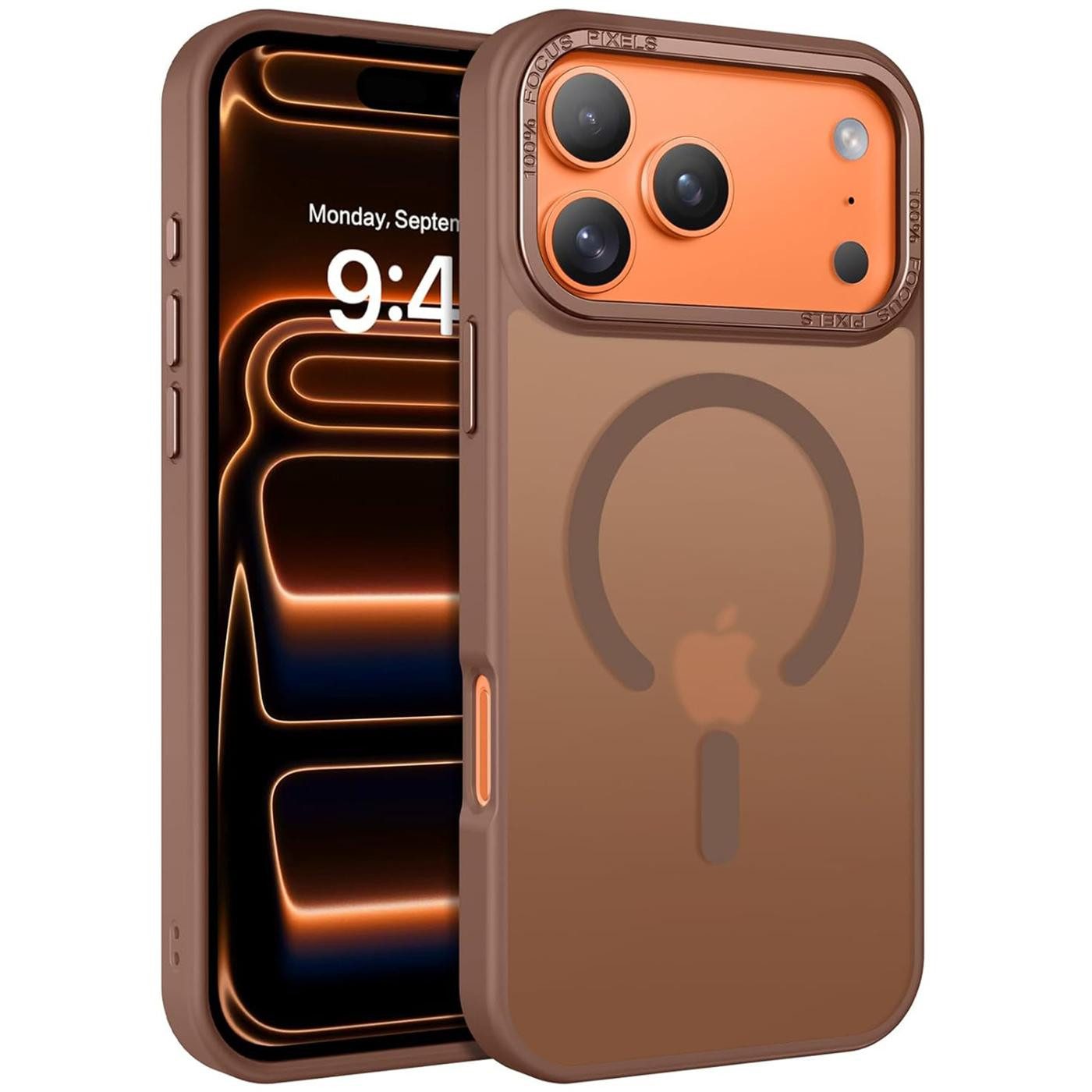 CoolGadget Handyhülle Magnet Hülle für iPhone 17 Pro Max Schutzhülle mit Metall Kamerarahmen 6,9 Zoll, magnetisches Schutzcase Matt Stoßfest kompatibel mit Magsafe Zubehör