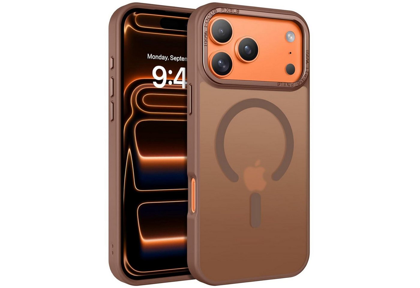 CoolGadget Handyhülle Magnet Hülle für iPhone 17 Pro Schutzhülle mit Metall Kamerarahmen 6,3 Zoll, magnetisches Schutzcase Matt Stoßfest kompatibel mit Magsafe Zubehör