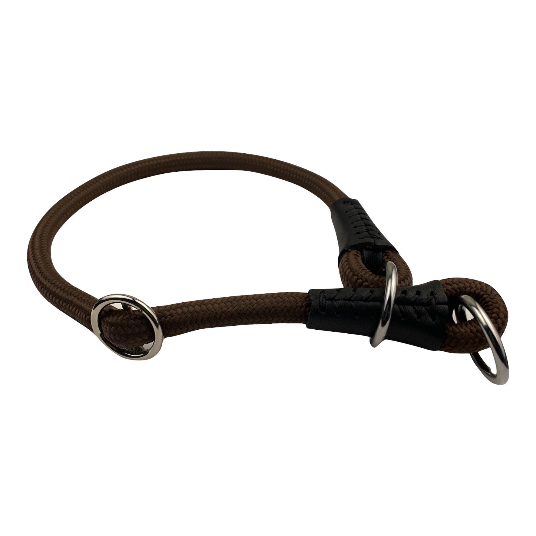 MediMuc Hunde-Halsband Soft Cord - Hundehalsband mit Zugbegrenzung, Nylon Halsung, Zugstopper, einstellbar, robust, wetterfest, innen textilverstärkt und Endkappen aus Leder