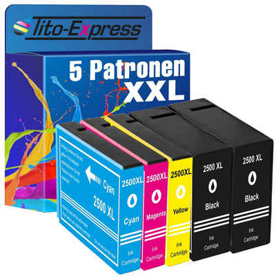 Tito-Express 5er Set ersetzt Canon PGI-2500 PGI2500 XL Tintenpatrone (Multipack, für Maxify MB5150 MB5450 MB5455 iB4150 MB5155 iB4050 MB5050 MB5350)