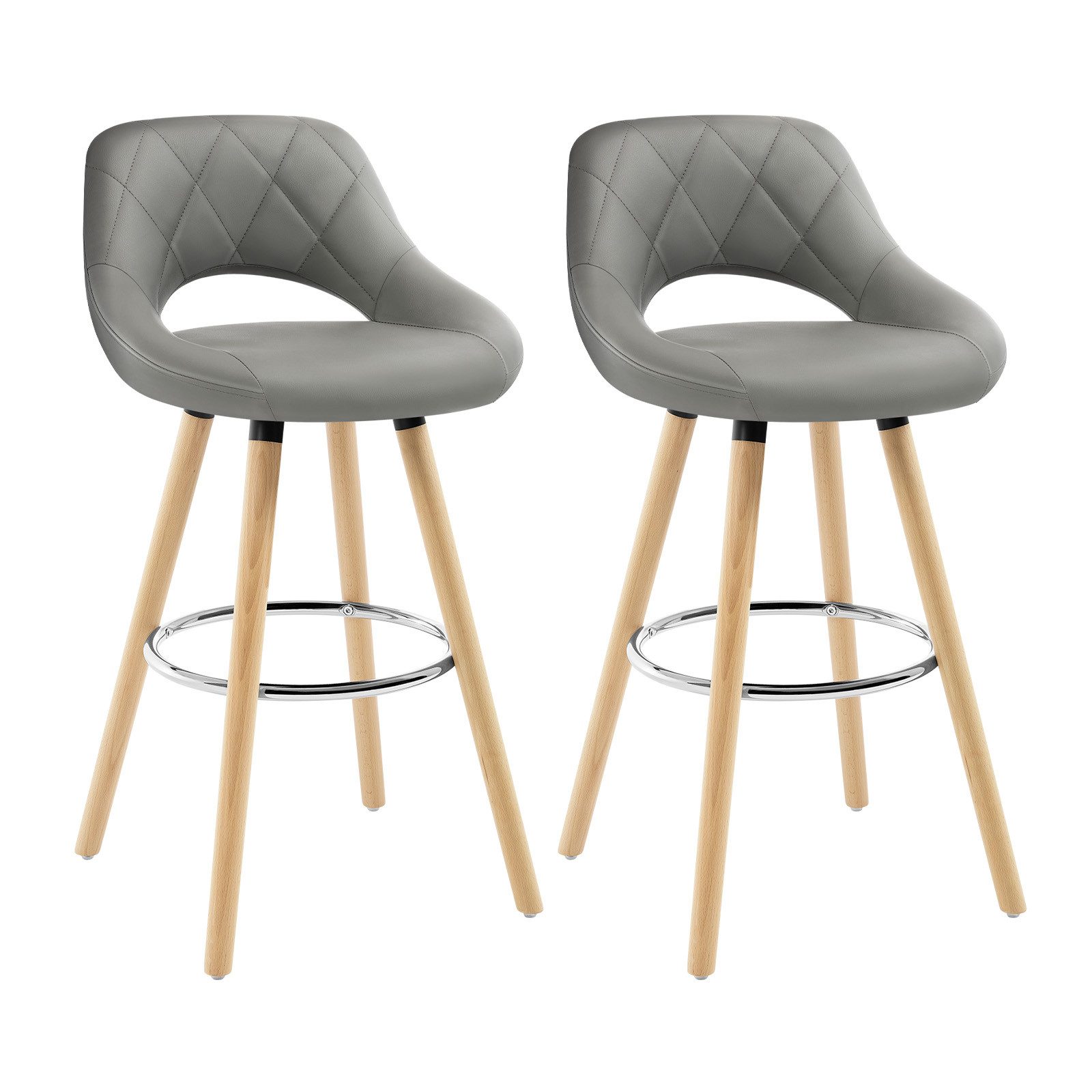 Woltu Polsterhocker (2 St), Barstuhl Tresenhocker mit Lehne und Fußstütze g günstig online kaufen