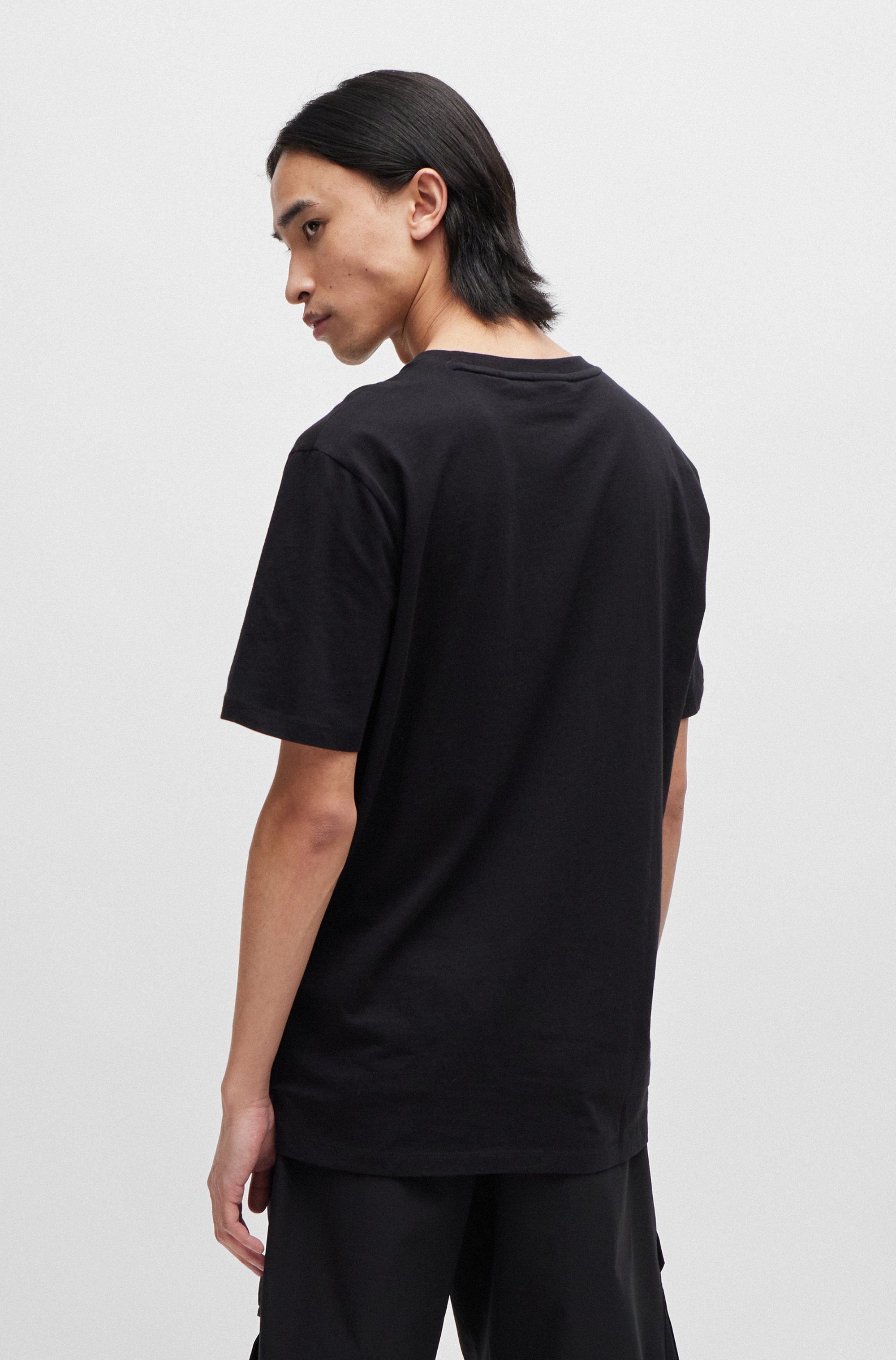 HUGO T-Shirt Dulive Rundhalsausschnitt, Regular Fit, Basic Must Have, HUGO Logo Gummidruck