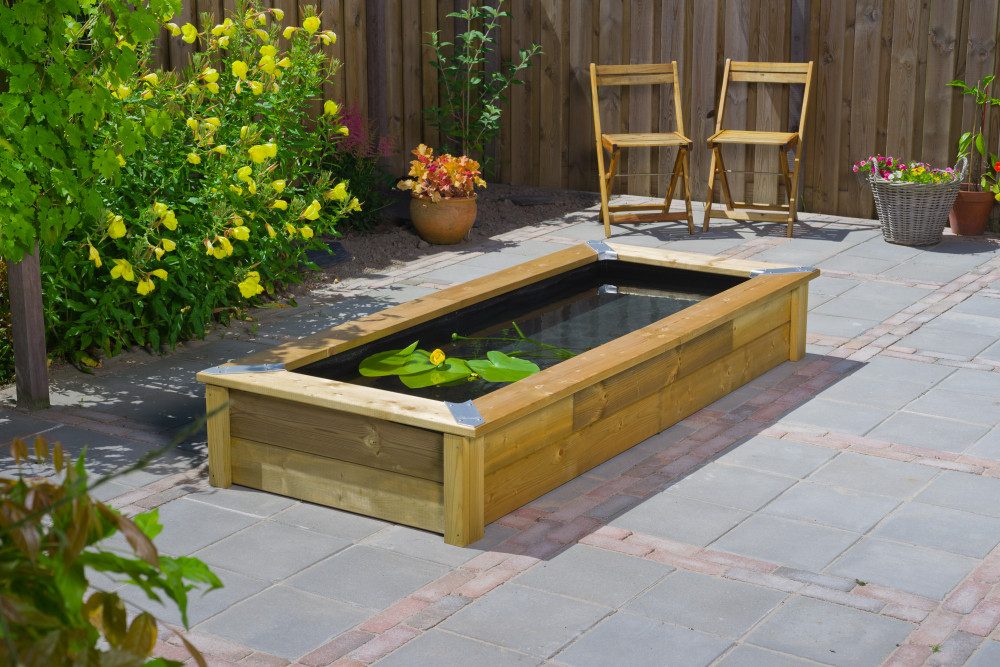 Ubbink Fertigteich Ubbink Set QUADRO MIRROR - Kesseldruckimprägnierte dekorative Holzumra