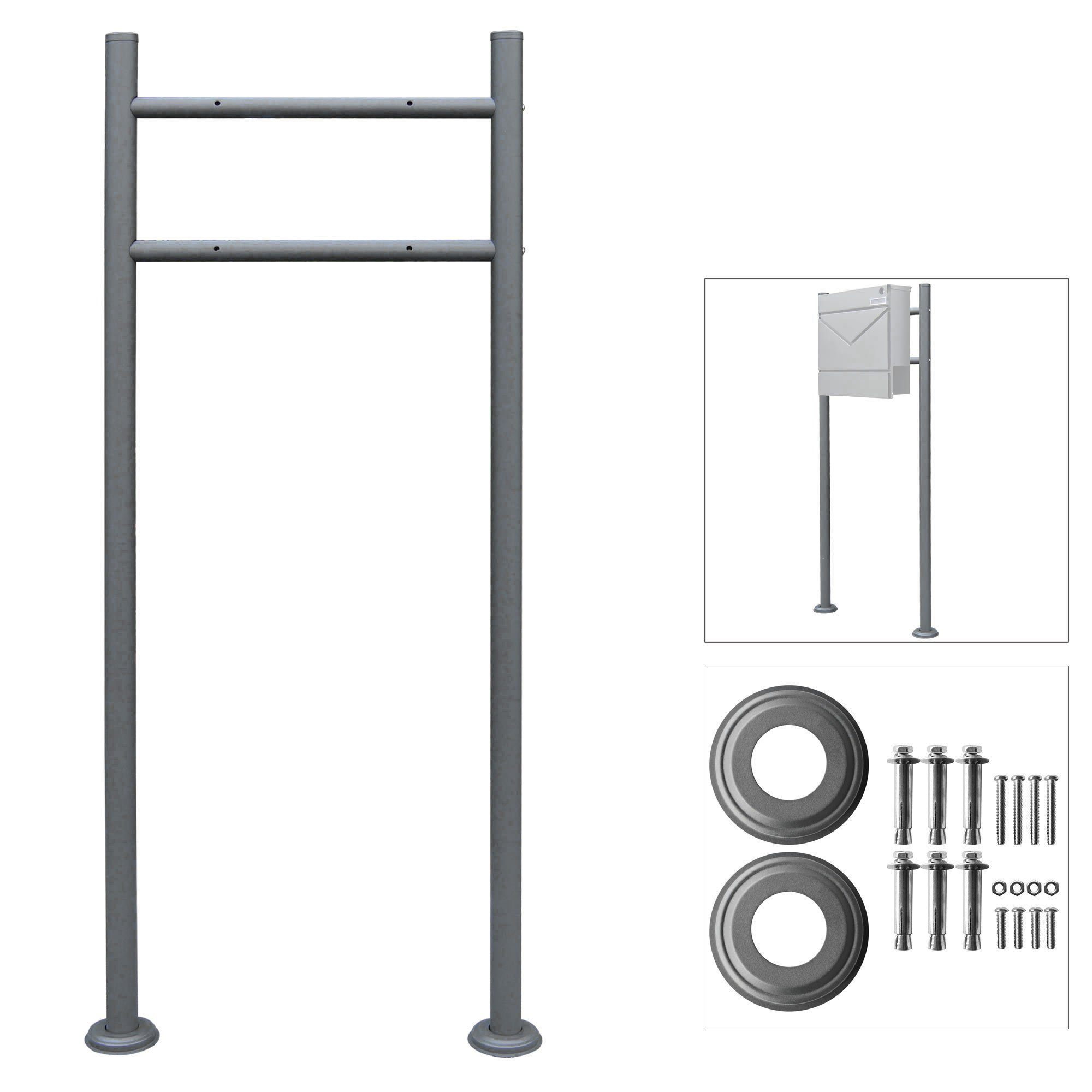 V2Aox Edelstahl Briefkastenständer Anthrazit V2Aox Standfuß Farbe Ständfüße Briefkasten Auswahl Briefkastenständer