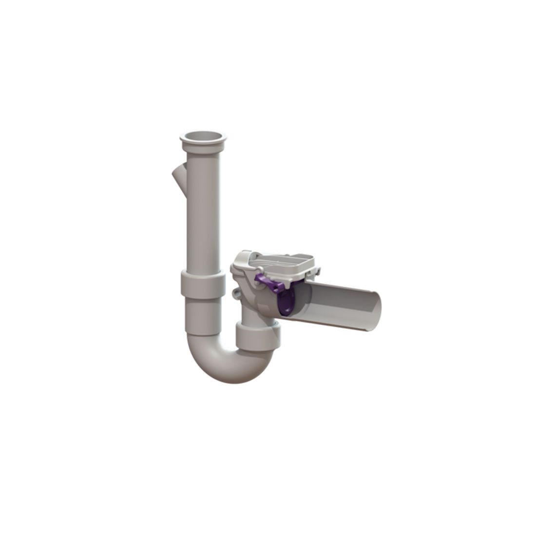 Kessel Siphon Rückstauverschluss Staufix Siphon DN50, mit Anschluss f. Waschmaschine