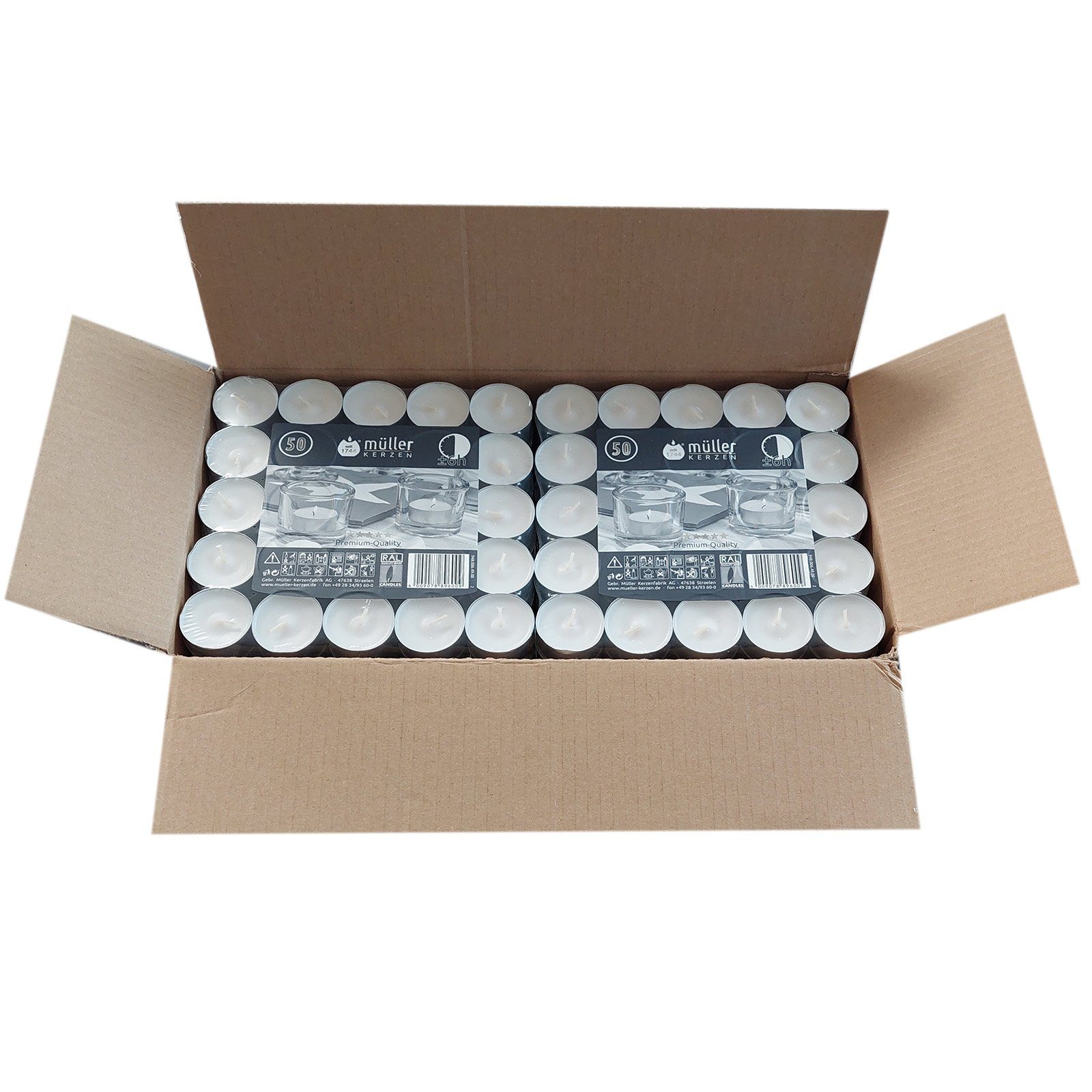 ECI Tools Duftkerze 2 x Qualitäts 6h-Lichter Teelichter 50er Flat Pack (Sparpaket!, 100-tlg)