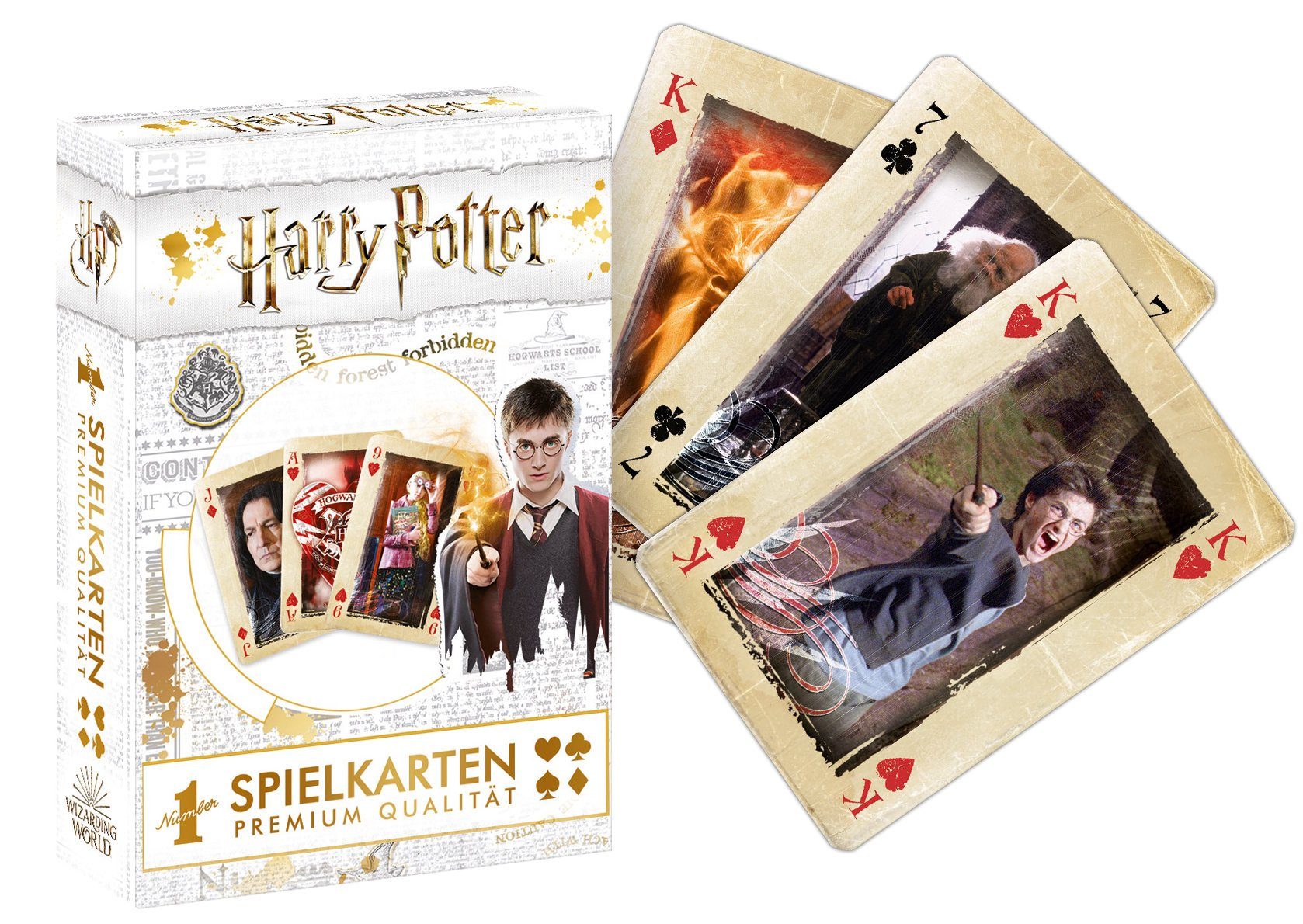 Winning Moves Spiel, Kartenspiel Number 1 Spielkarten Harry Potter gold, inkl. 2 Joker