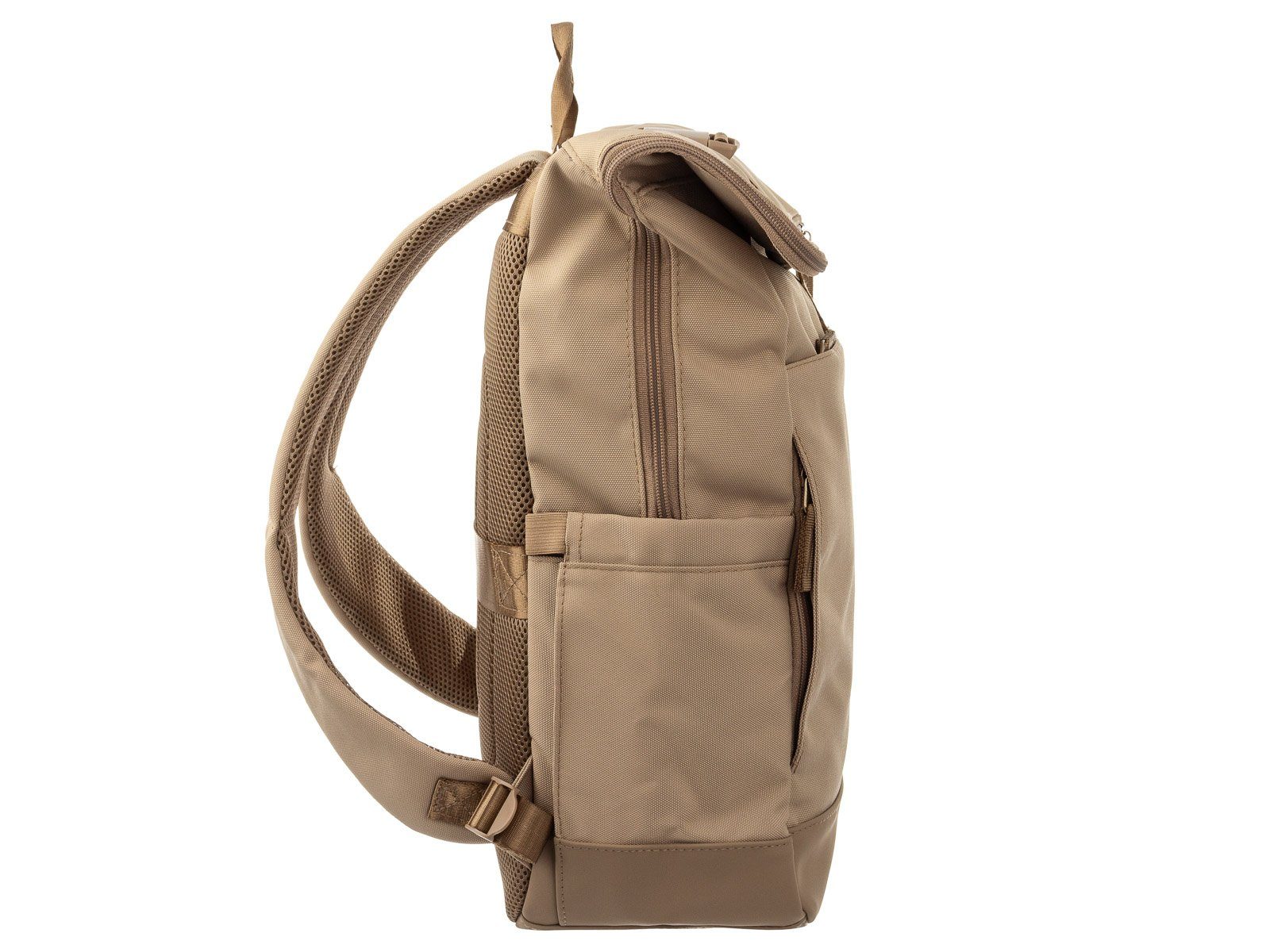 Franky Freizeitrucksack Franky RS77 Freizeit-Rucksack mit 15" ca.21 beige Rollfalte Liter Laptopfach Laptopfach