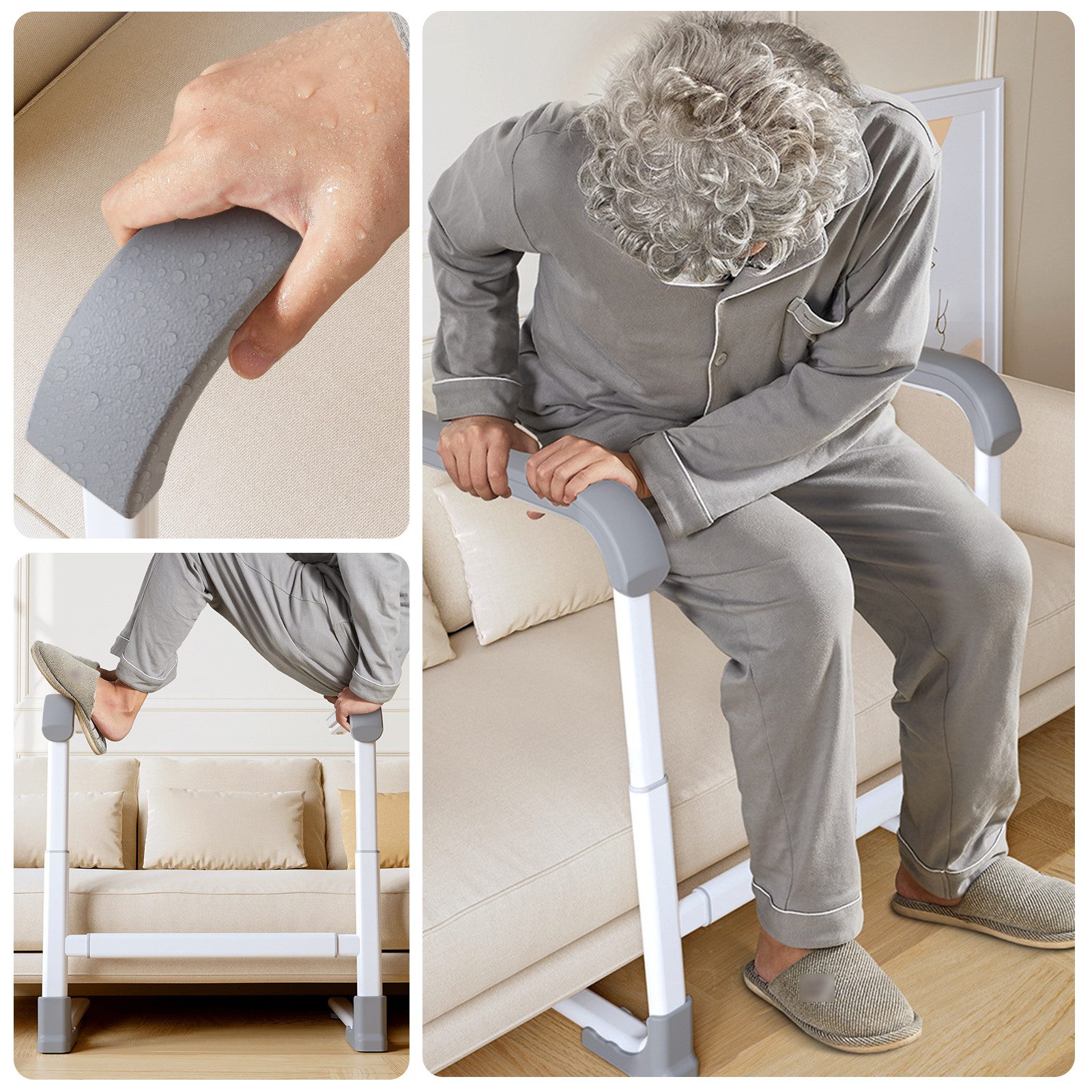 TWSOUL WC-Aufstehhilfe Mobilitäts-Aufstehhilfe Höhe&Breite verstellbar Stuhl-Couch-Stehhilfe, bis 204kg, Senioren und Menschen mit Mobilitäts-Einschränkungen