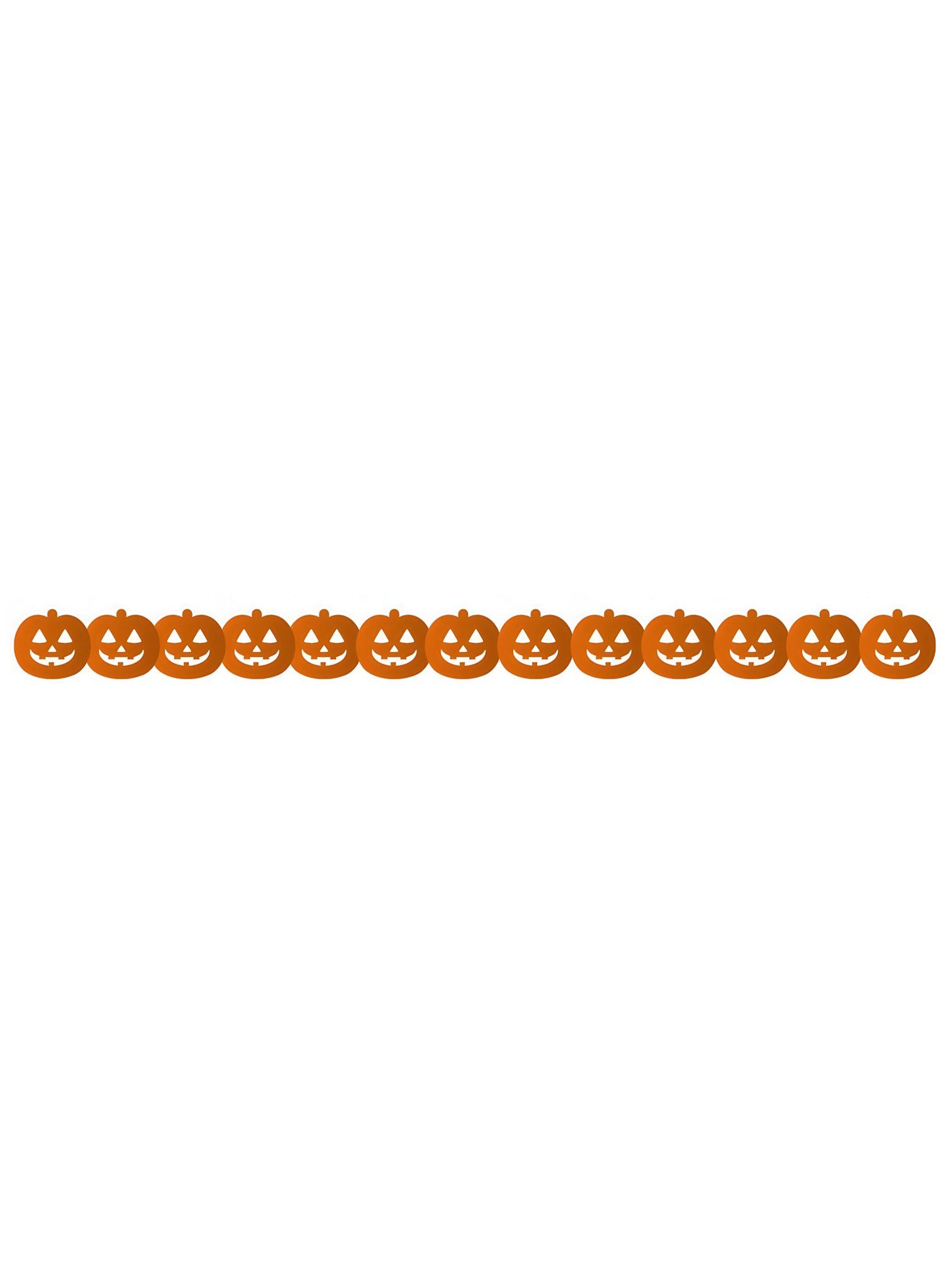 Metamorph Girlande Halloween Kürbis Girlande – Halloweendeko 300 cm, Klassische orangefarbene Scherengirlande mit Kürbisfratzen für Raumd