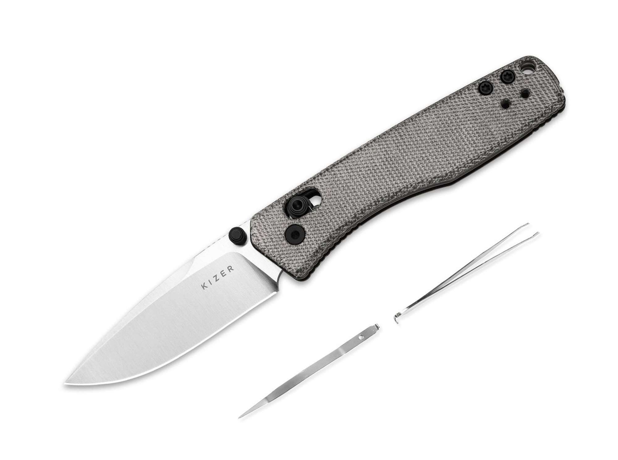 Kizer Taschenmesser Kizer Aegis AEB-L Black Micarta