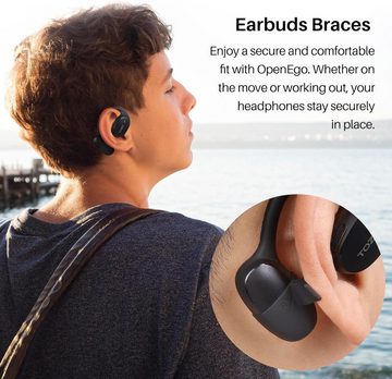 TOZO Bluetooth 5.3 Duales Mikrofon Klarer Anruf Schweißfest für Running Open-Ear-Kopfhörer (Sicherer Halt für intensive Workouts und drahtlose Freiheit beim Training., mit Ohrhaken für Langzeitwiedergabe mit digitaler Anzeige)