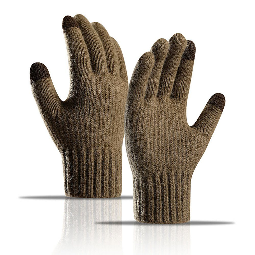 Touchscreen Winter Warm Handschuhe Handschuhe Paar ZanMax Strickhandschuhe Khaki 1 gestrickte