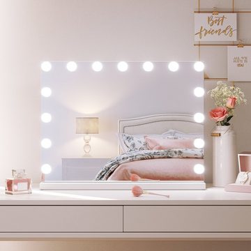 SONNI Schminkspiegel Kosmetikspiegel mit LED-Leuchten, 3 einstellbare Leuchten mit Speicher