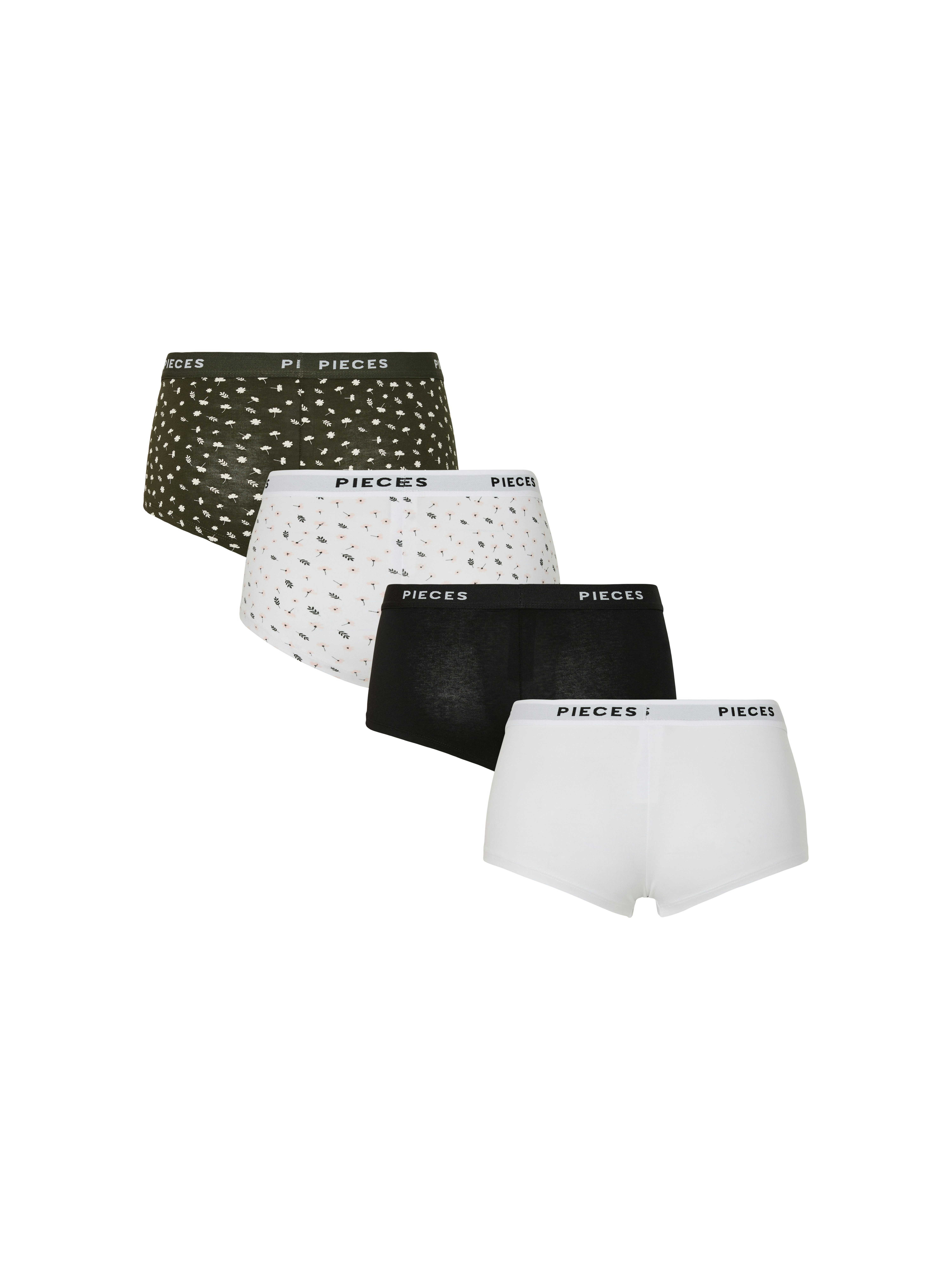 pieces Hipster PCLOGO LADY 4 PACK AOP/SOLID NOOS BC (Packung, 4-St) günstig online kaufen