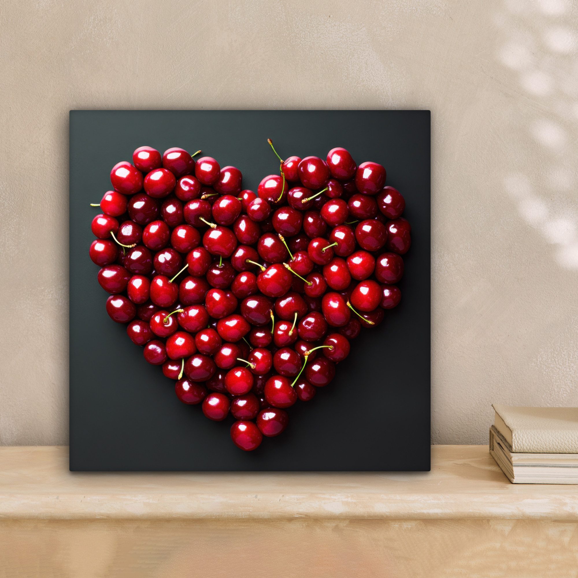 OneMillionCanvasses® Leinwandbild Kirsche - Herz - günstig online kaufen