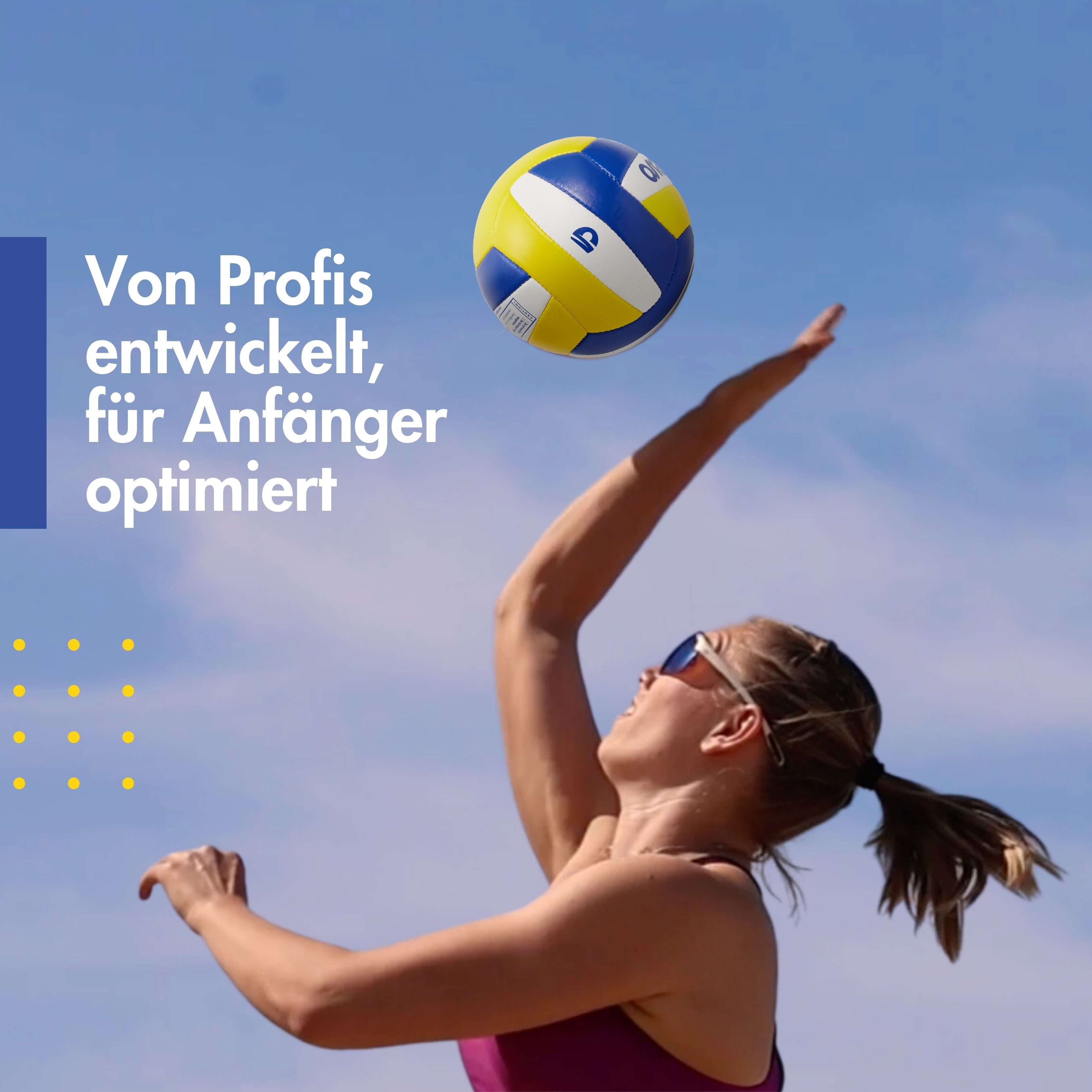 Momevo Beachvolleyball mit Pumpe, Größe 5, wasserdicht, weiche Oberfläche ideal für Anfänger