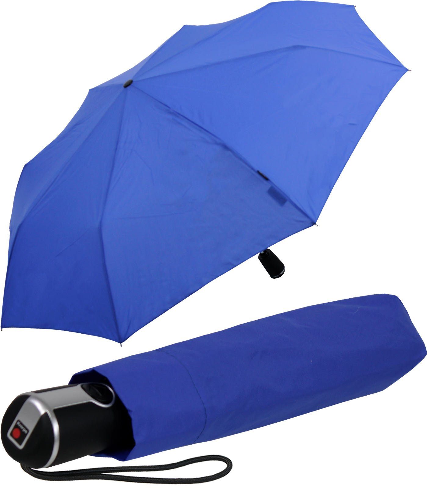 Auf-Zu-Automatik, Large Knirps® royalblau Taschenregenschirm große, der stabile Duomatic mit Begleiter