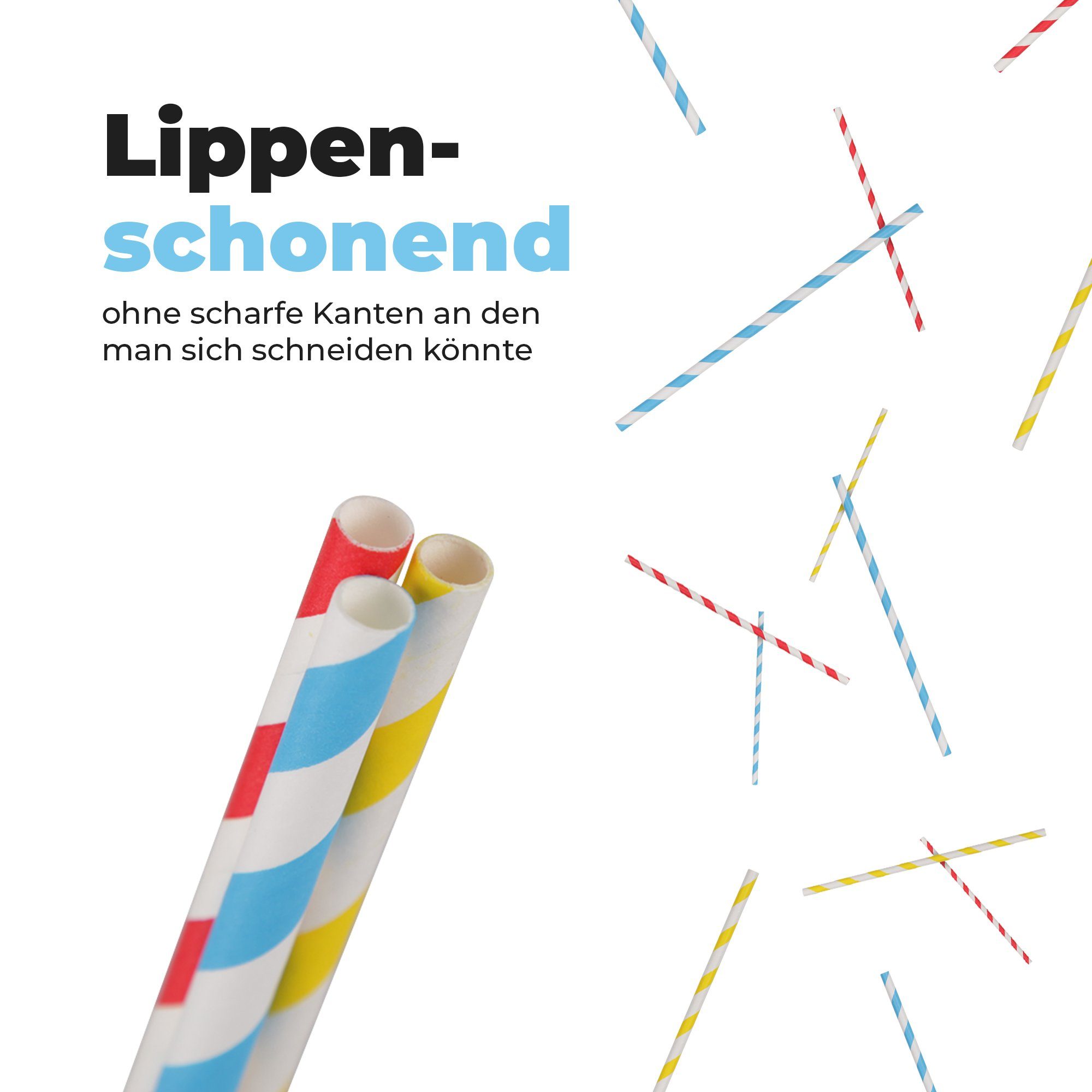 Bestlivings Trinkhalme bunt Mehrfachpack, (100/150/200, 100-tlg), Länge 20 cm, 100% Kraftpapier, robust, geschmacks- und geruchsneutral – Bild 3 von 5