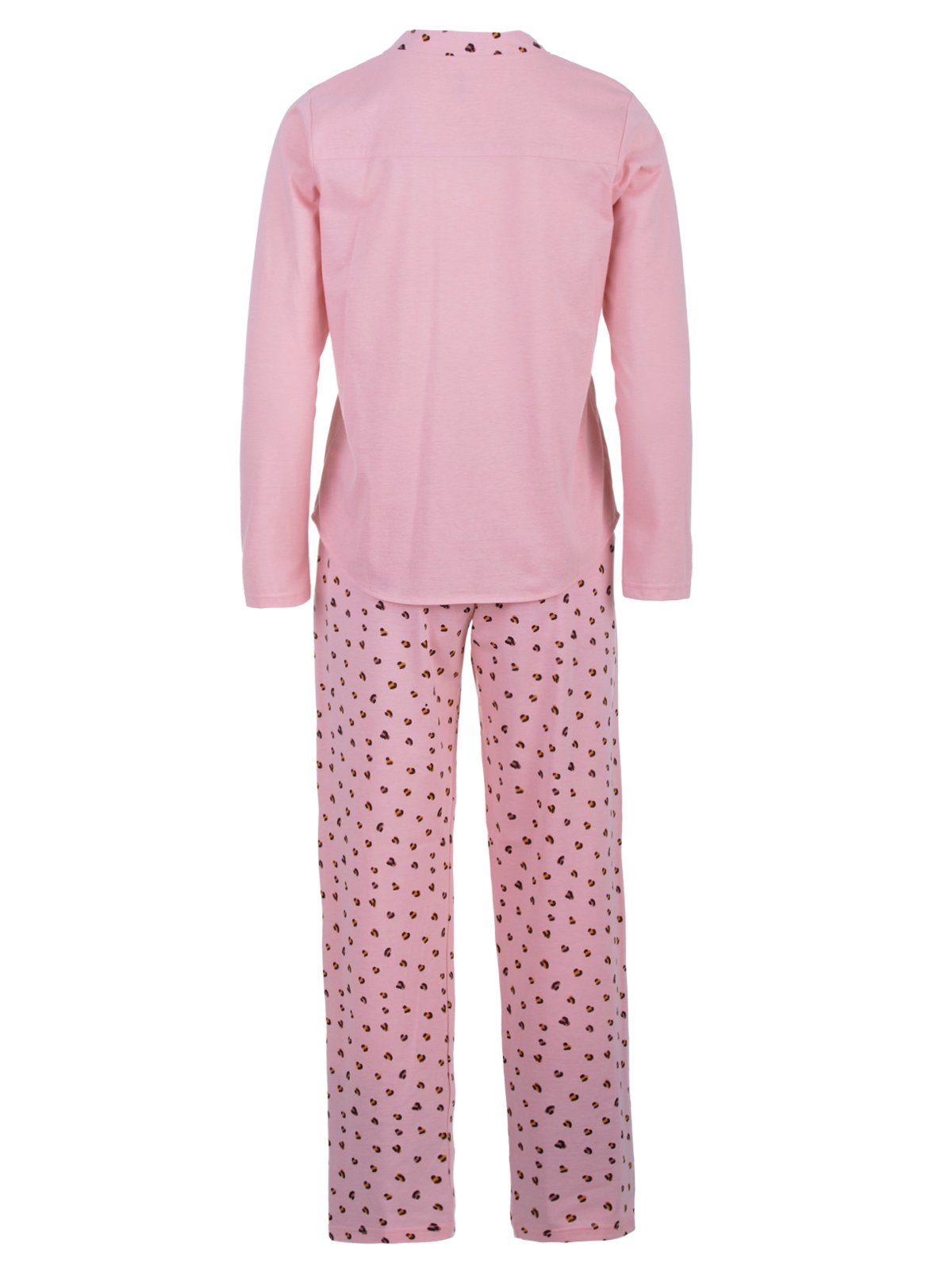 Pyjama - Langarm Schlafanzug Heart rosa Set zeitlos