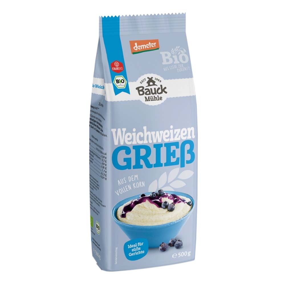 Bauck Mühle Mehl Grieß - Weichweizen 500g