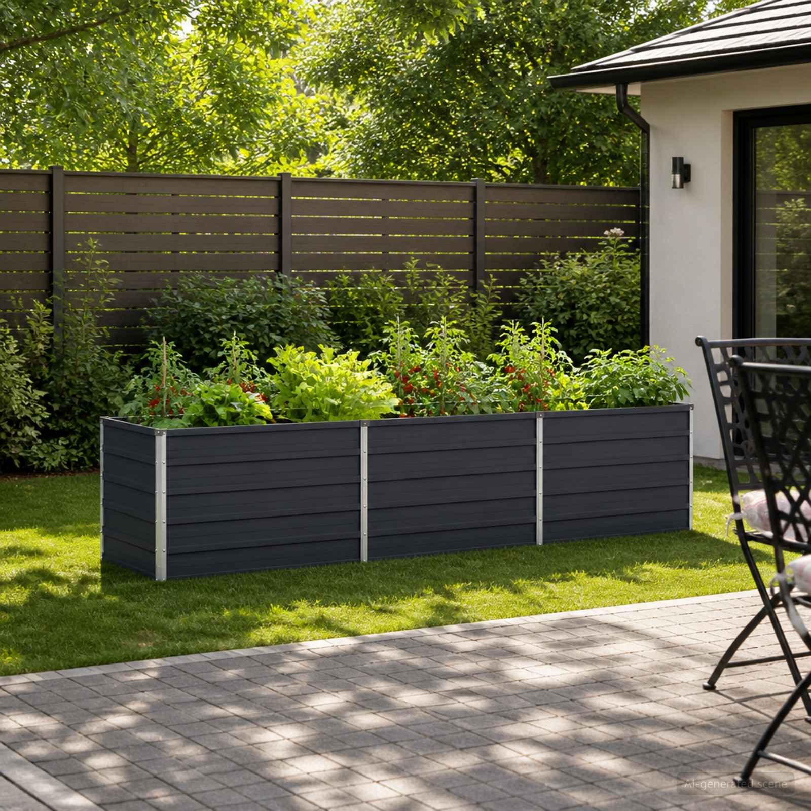 vidaXL Hochbeet Hochbeet im Garten Anthrazit 240 x 80 x 55 cm (1 St) – Bild 2 von 5