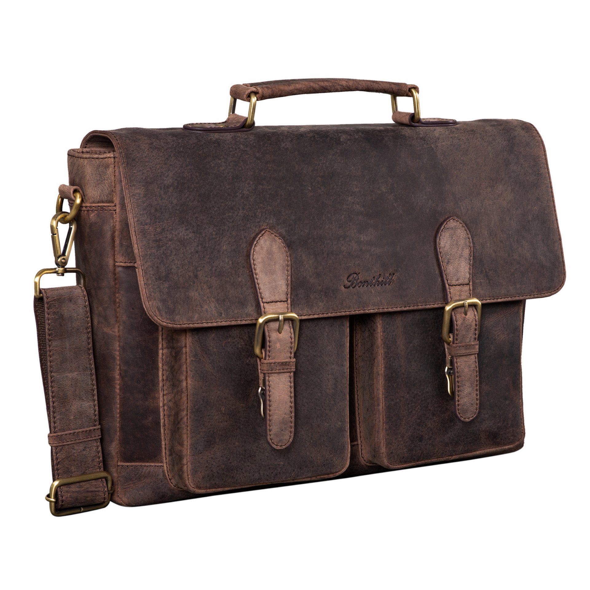 Benthill Aktentasche Echt Leder Laptoptasche Notebooktasche günstig online kaufen