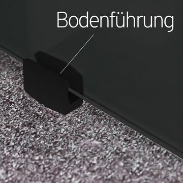 inova wohnen Doppelschiebetür Dekor Schwarz vollflächig satiniert (inkl. Stabgriff und Schienensystem), 180 x 203,5 cm