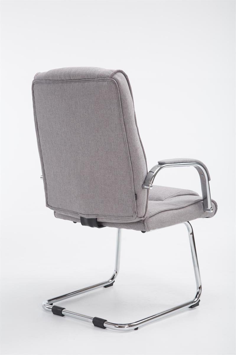 Stoff Metall - Sitzfläche: Wohnzimmerstuhl), hochwertig Sitzfläche mit Besucherstuhl gepolsterter - chrom Konferenzstuhl Esszimmerstuhl TPFLiving Gestell: grau - - Athena (Küchenstuhl