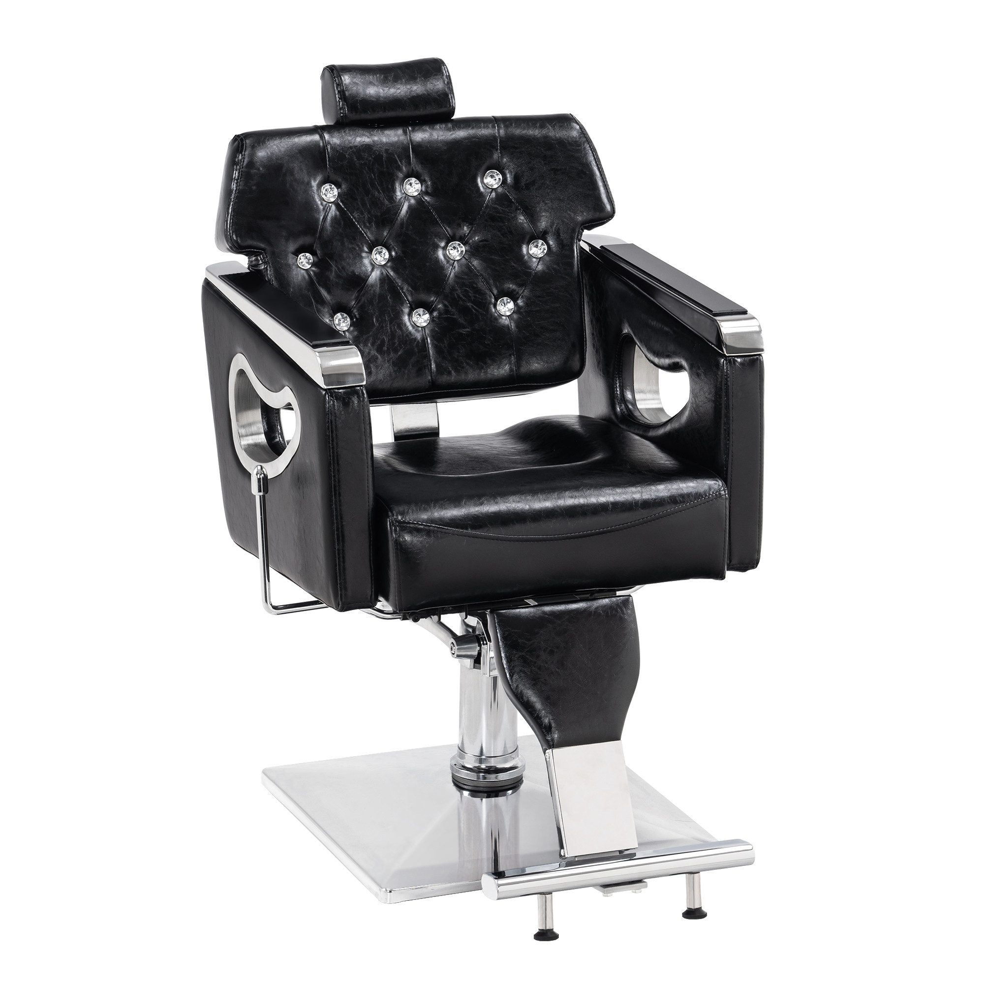 Barberpub Stuhl Barberpub Friseurstuhl mit Hydraulikpumpe Kunstleder, 8132, mit Kopfstütz, Höhenverstellbar, Kippbar