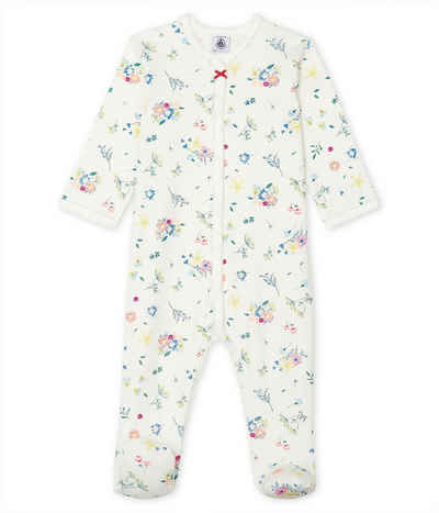 Petit Bateau Strampler PETIT BATEAU Strampler creme mit Alloverprint Blumen