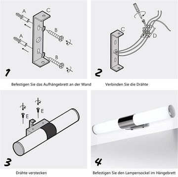 GelldG LED Spiegelleuchte LED Spiegelleuchte Bad, Badezimmer Lampe, IP44 Wasserdicht, Badlampe