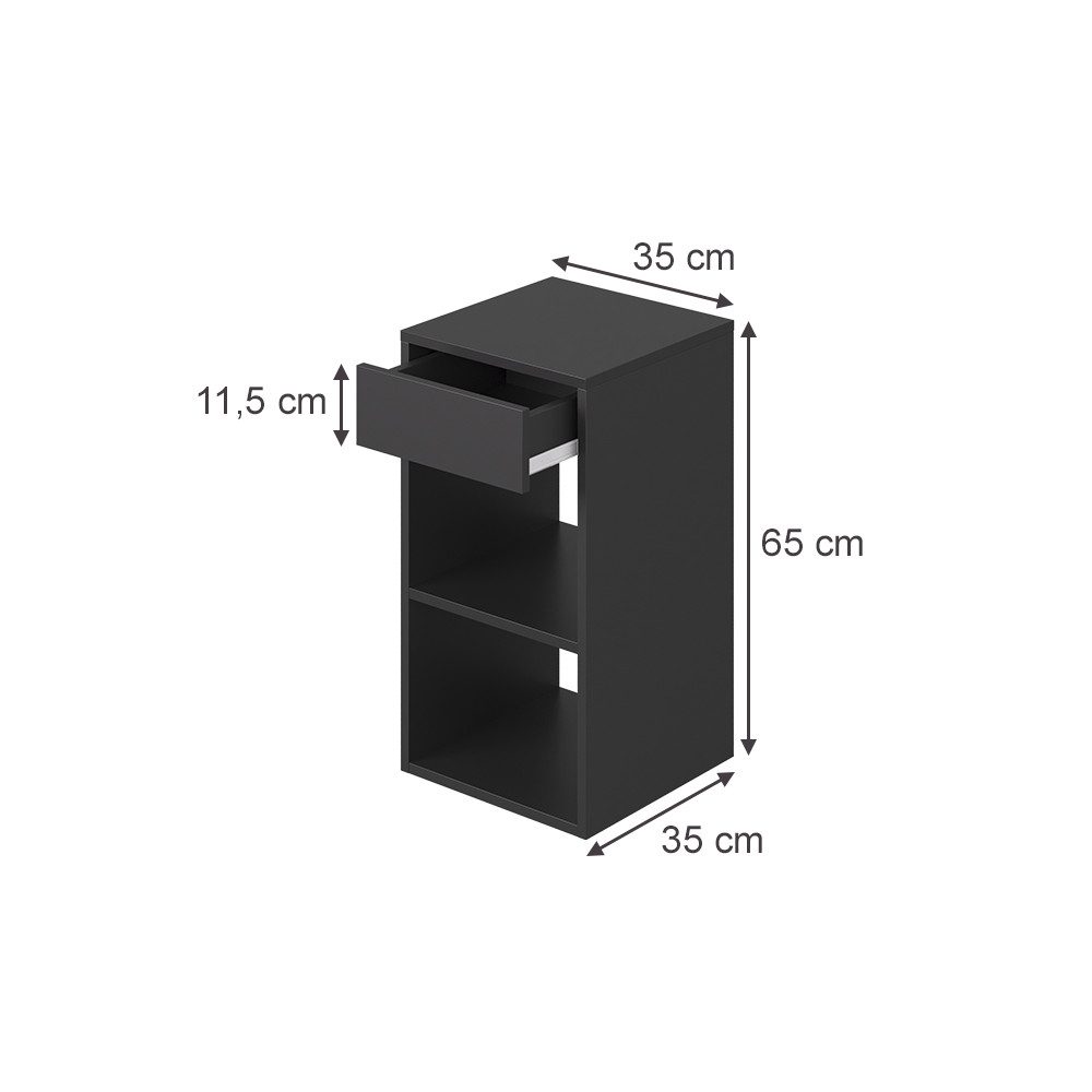 Vicco Nachtschrank Dany, Anthrazit, 2er Set (2-St)