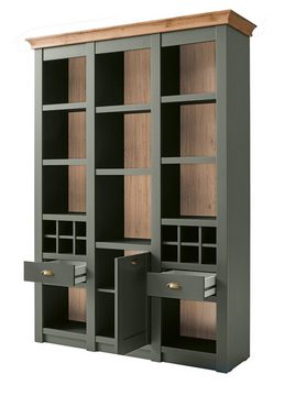 Furn.Design Buffet Norwich (Buffetschrank in dunklem grün mit Wotan Eiche, 147 x 207 cm) Landhausstil