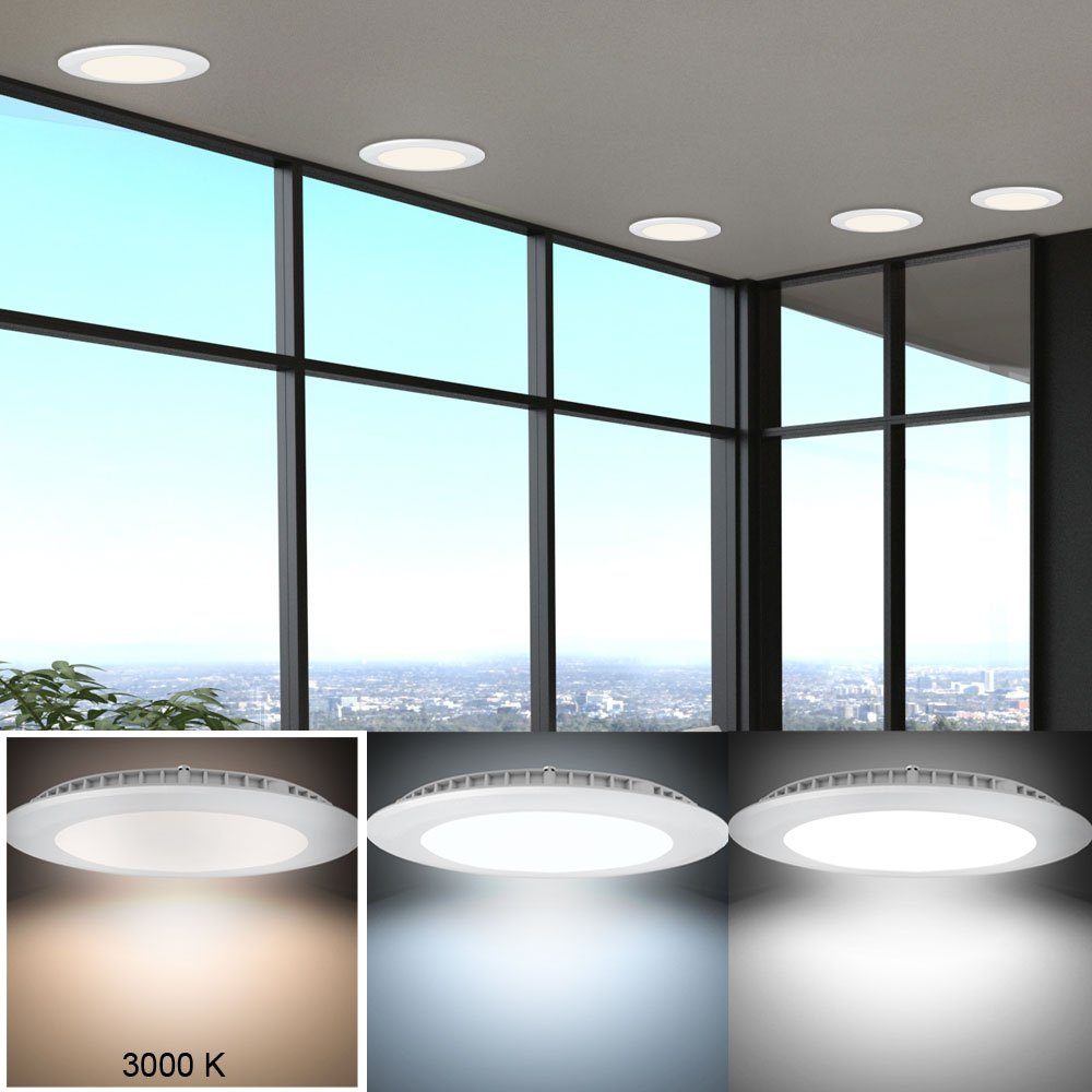 etc-shop LED Panel, 5er Set LED Panel Einbau Strahler Decken Schlafzimmer  Wand Spot Lampen