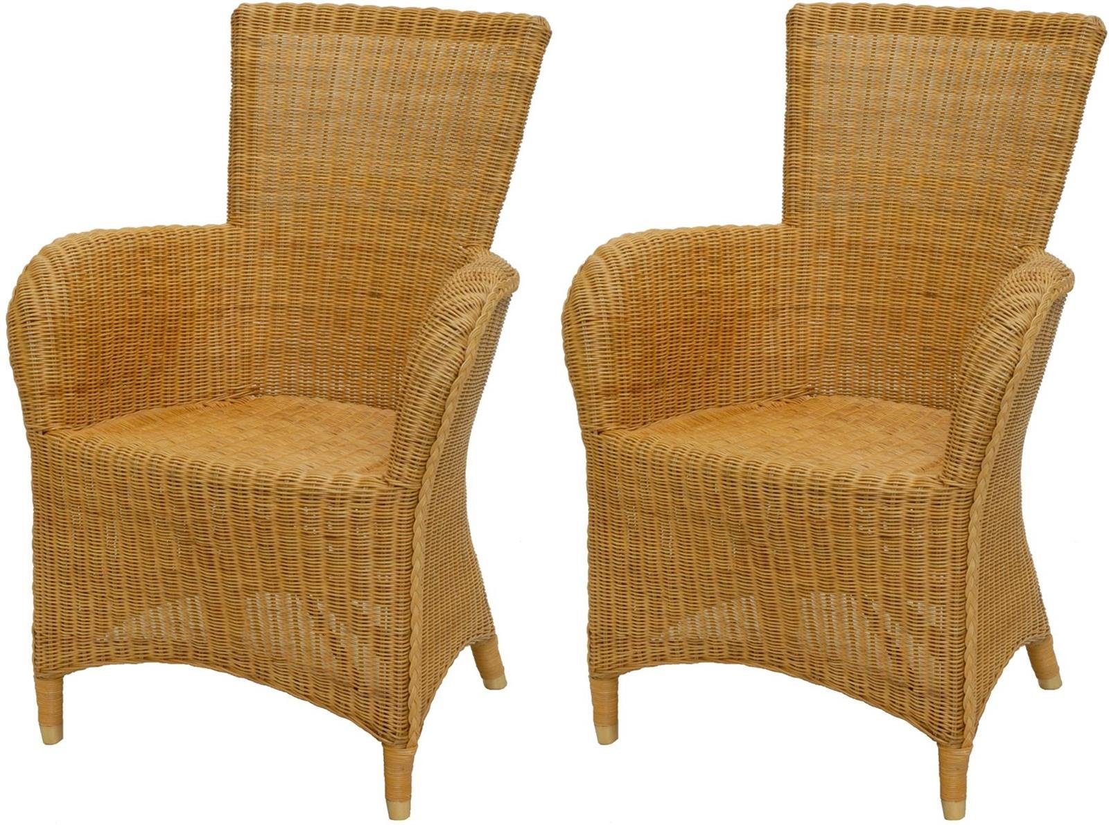 Krines Home Esszimmersessel 2er Set Bequemer Rattan EsszimmerSessel