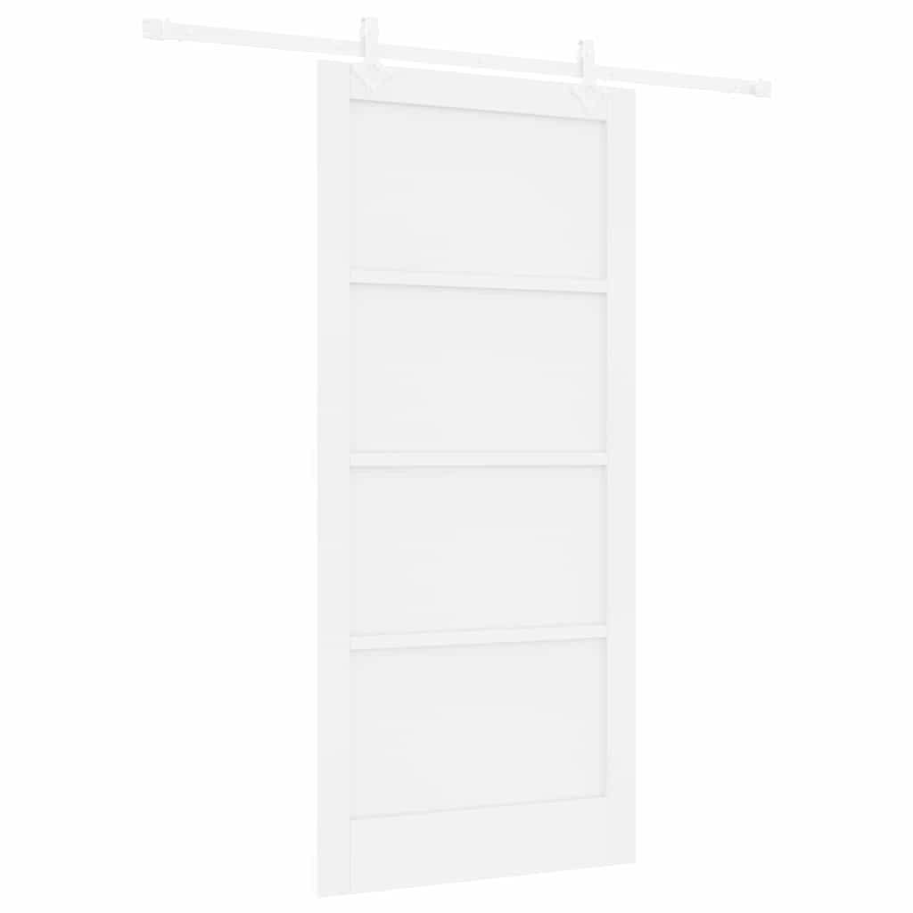 vidaXL Haustür Schiebetür Weiß 93 x 202 cm Massives Kiefernholz (1-St)