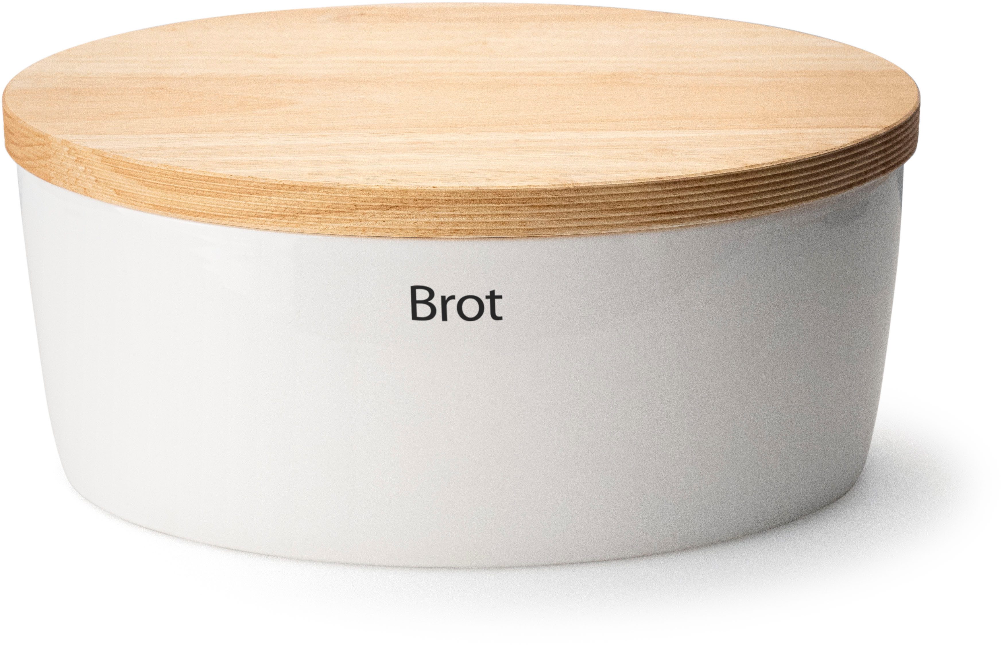 Continenta Brotkasten, Keramik, (1-tlg), Brottopf, mit Holzdeckel, auch als Brotschneidbrett nutzbar