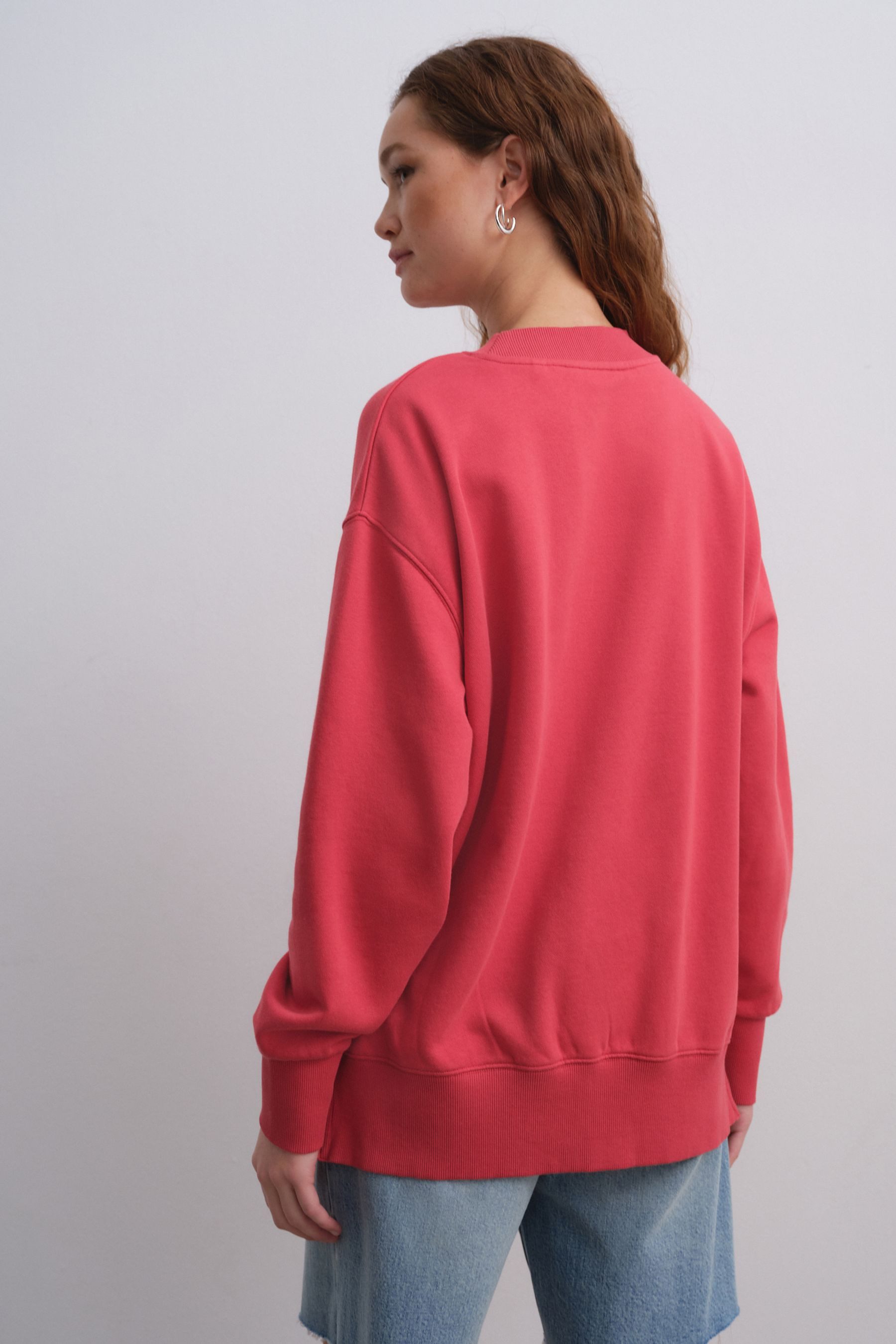 Next Longsweatshirt Angerautes Relaxed Fit Oversized-Sweatshirt günstig online kaufen