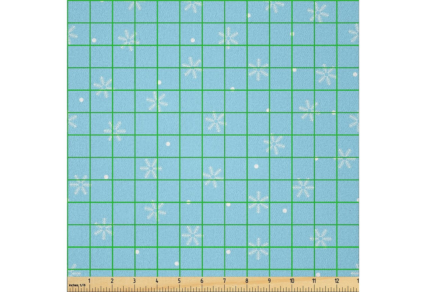 Thumbnail - Abakuhaus Stoff DIY Bastler Stoff für Dekorationszwecke, Winter Weicher Schneefall auf Blau