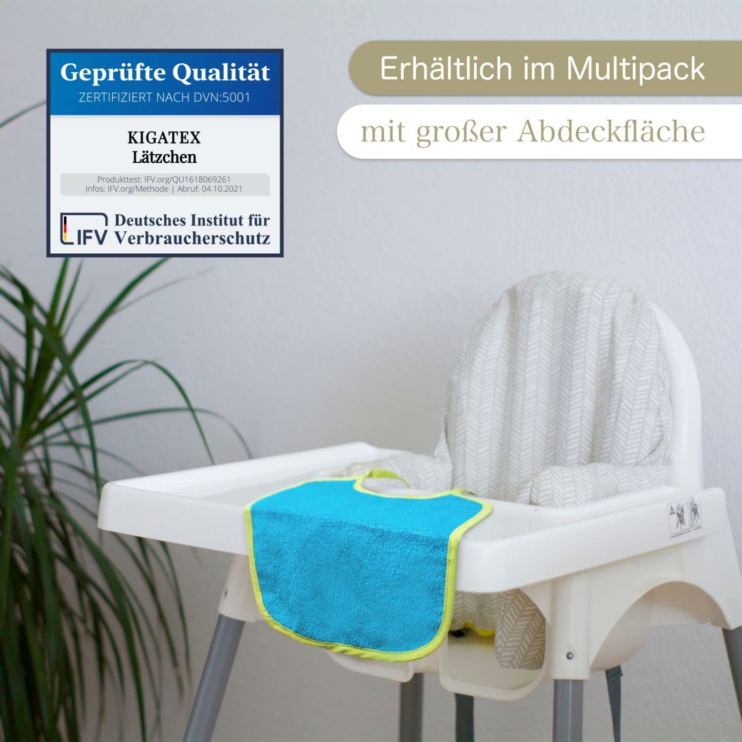 KiGATEX Lätzchen Multicolor, (Spar-Set, 10er Pack), Walkfrottier